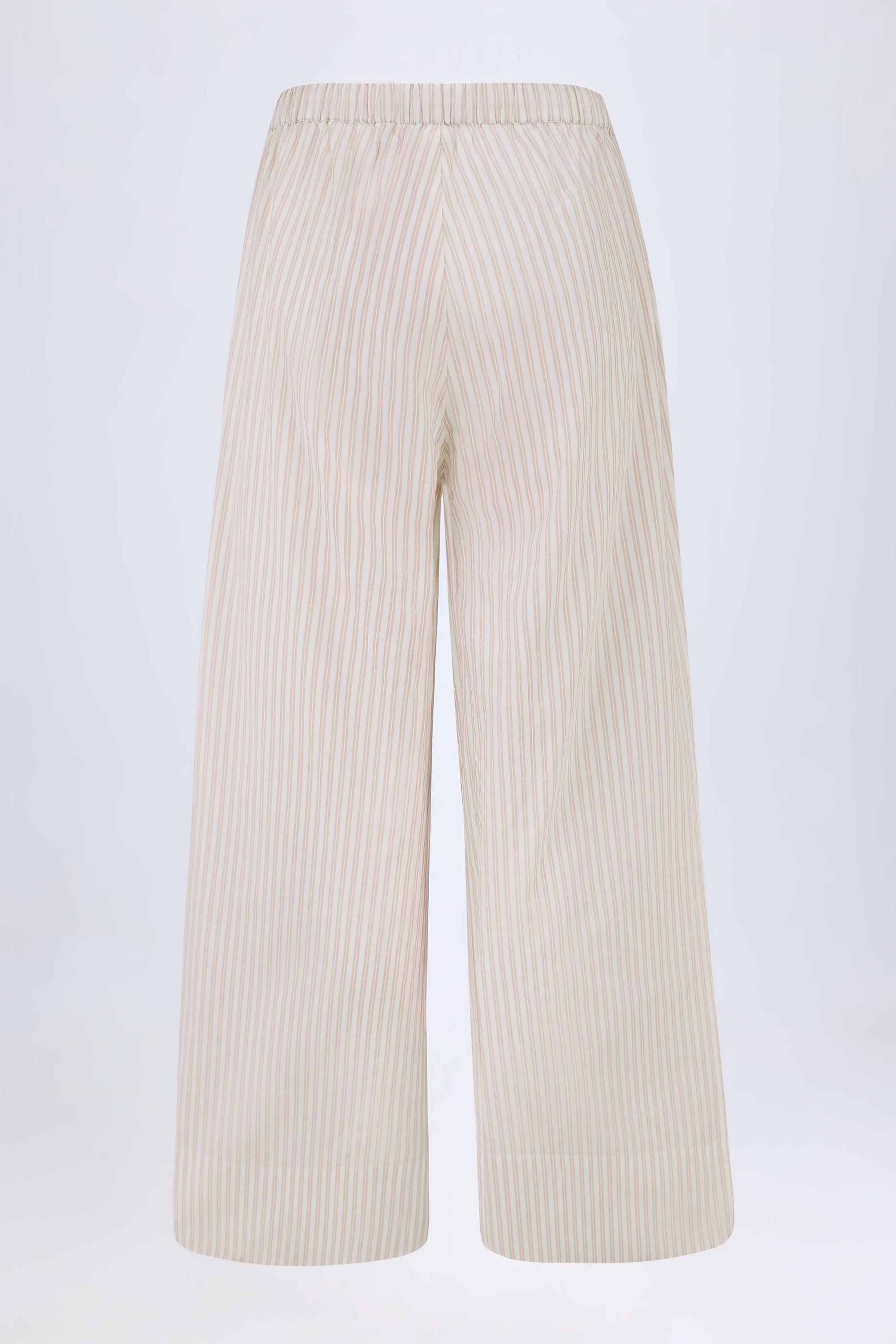 Piran Mid-Rise Wide-Leg Trousers in Light Taupe Stripe - Image 8
