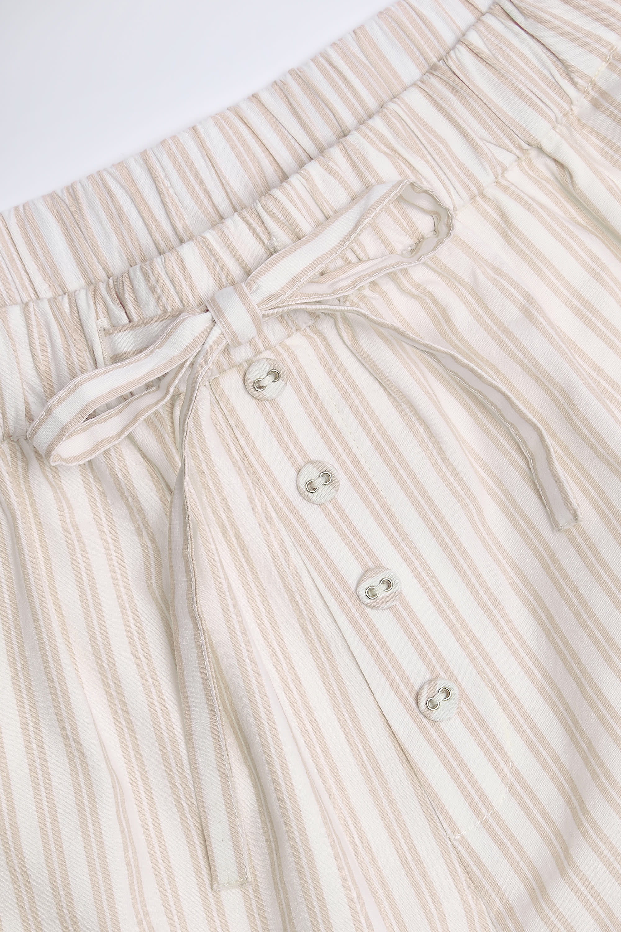 Piran Mid-Rise Wide-Leg Trousers in Light Taupe Stripe - Image 9