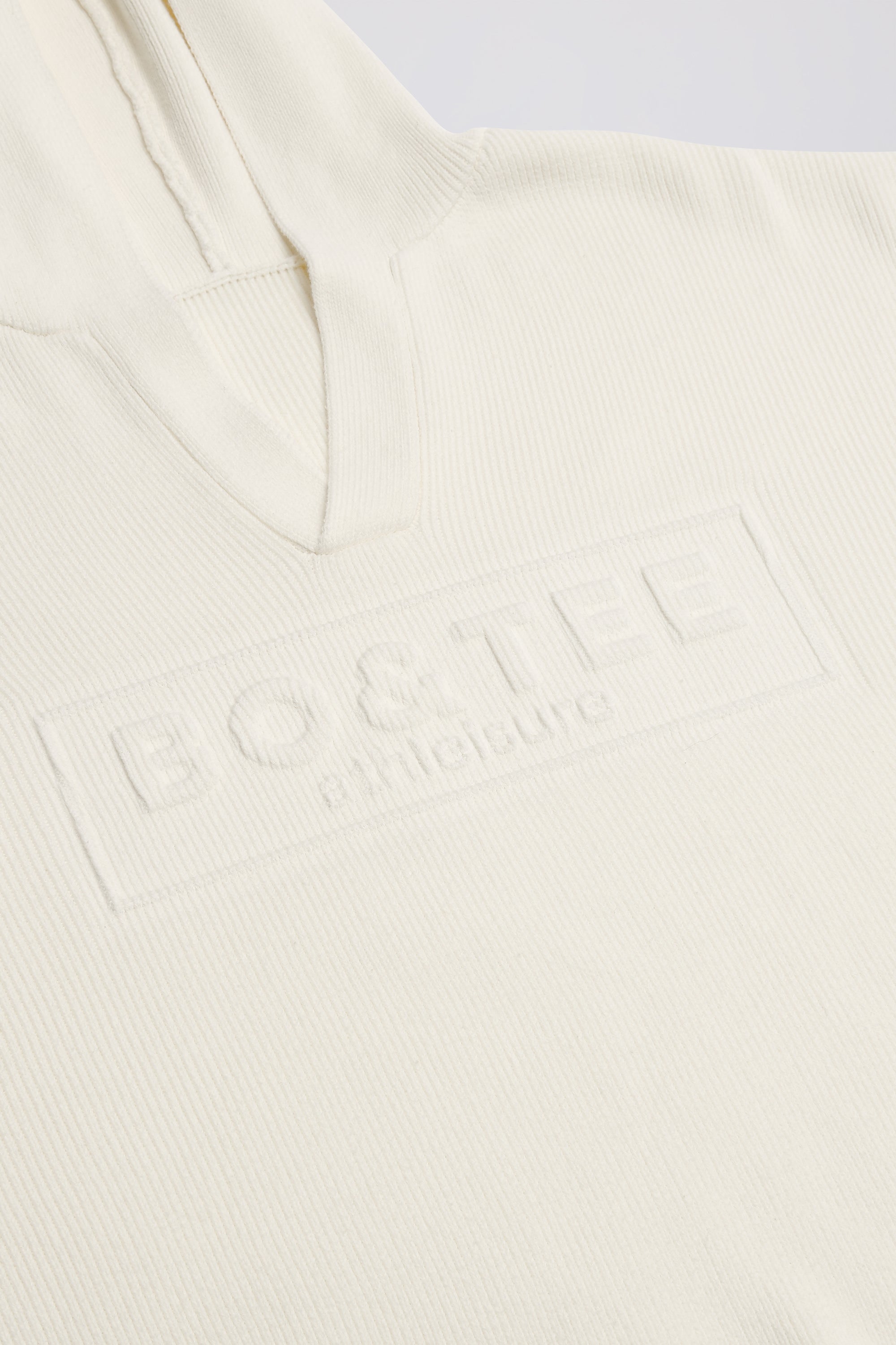 Ribbed-Knit Oversized Hoodie in Ivory - Image 3