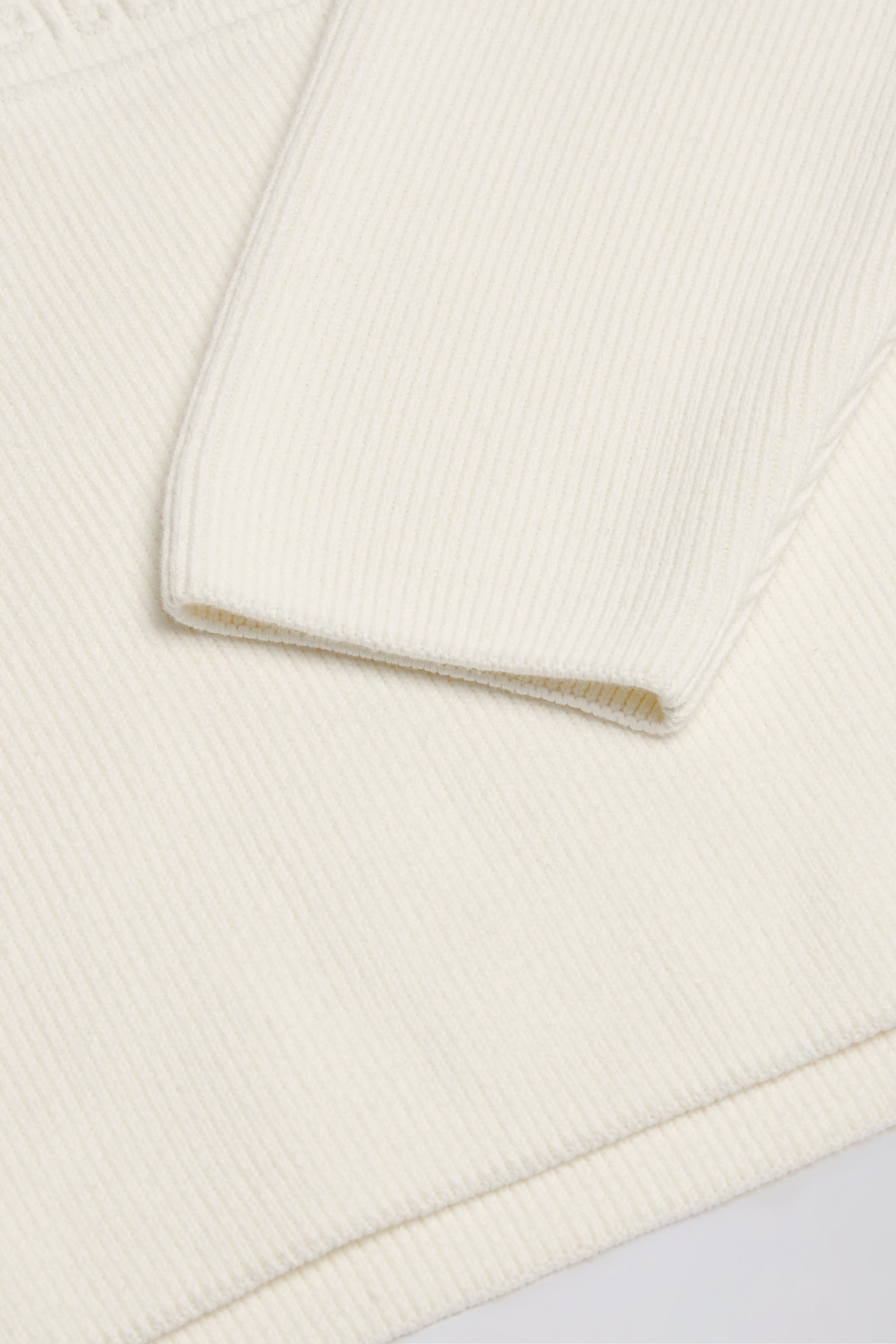 Ribbed-Knit Oversized Hoodie in Ivory - Image 4