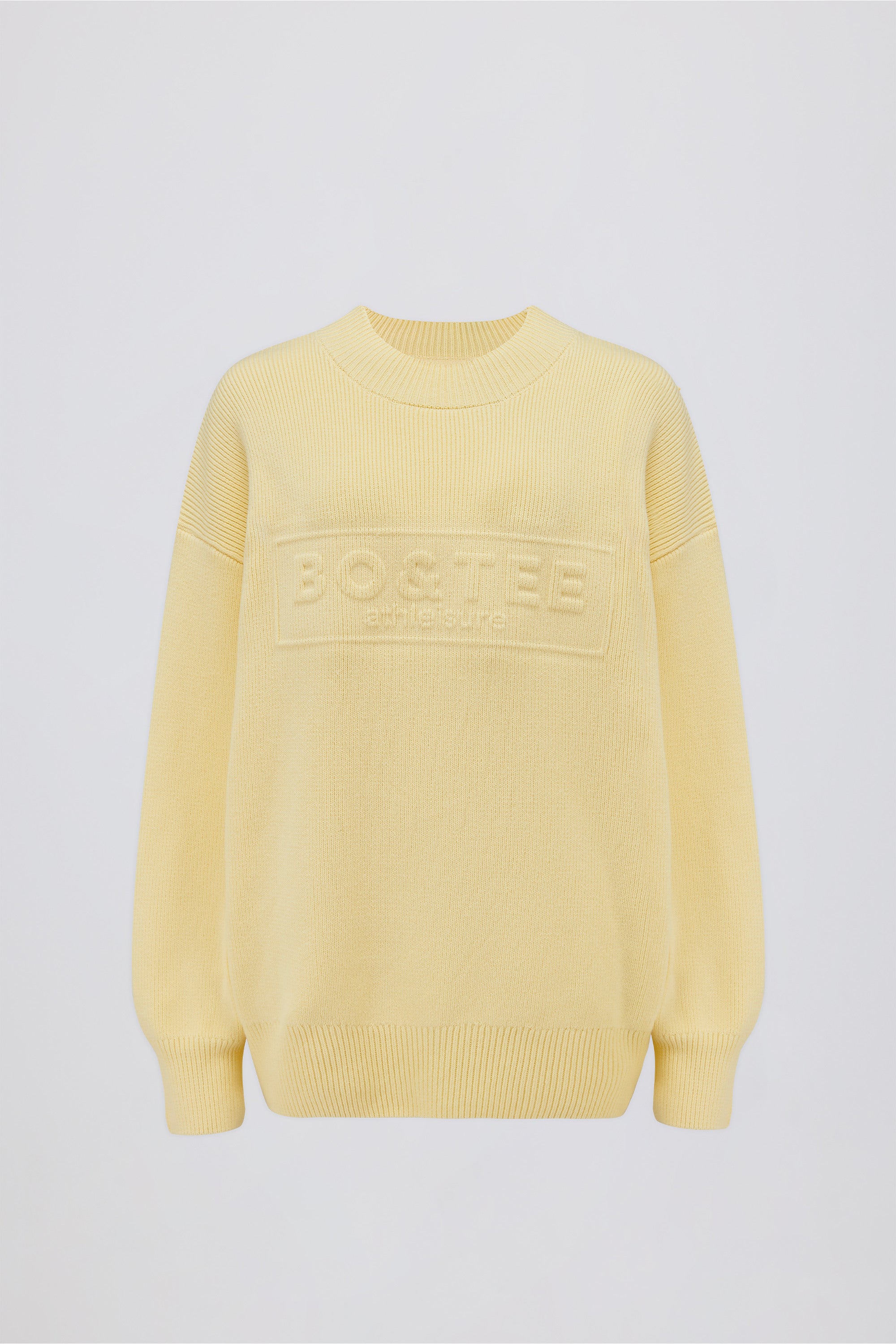 Ribbed-Knit Oversized Jumper in Lemon