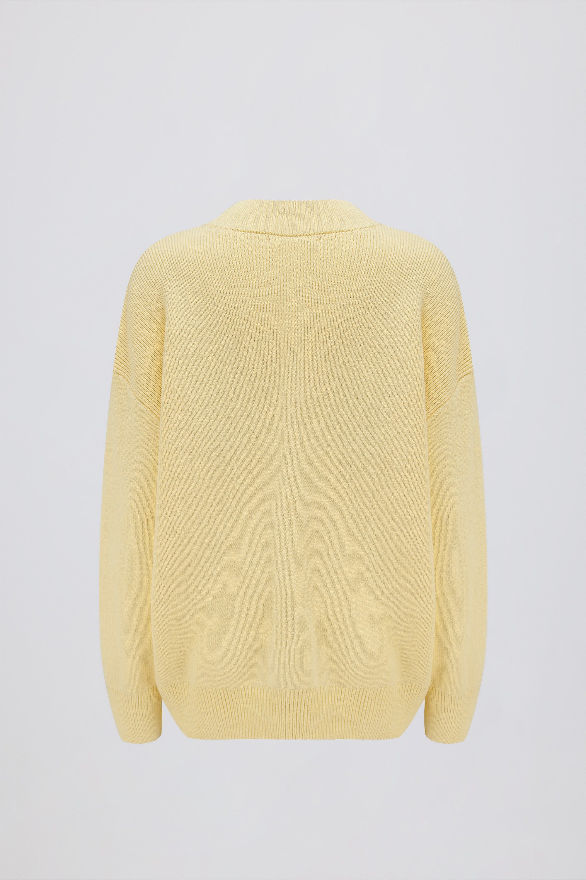 Ribbed-Knit Oversized Jumper in Lemon - Image 2