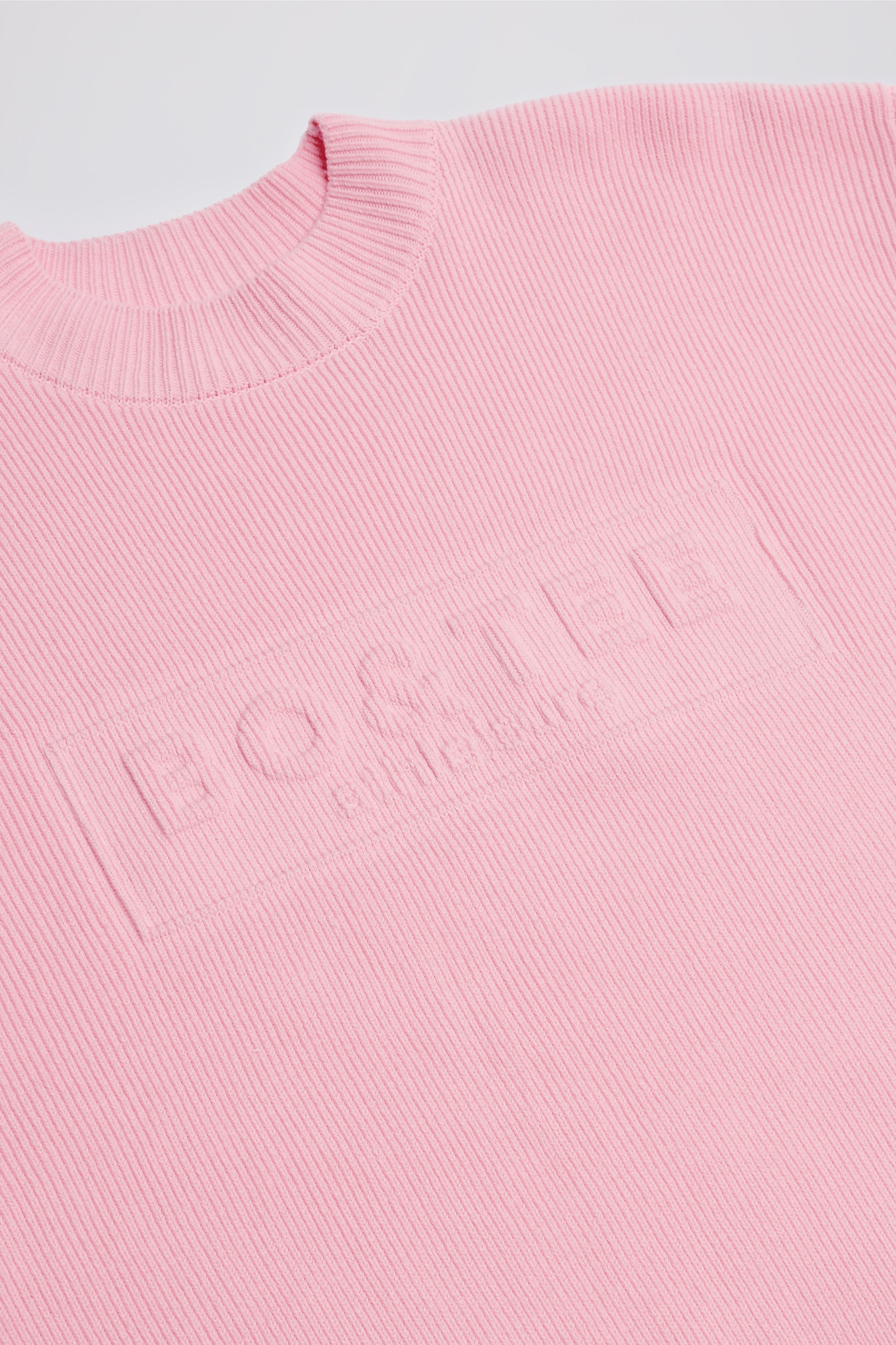 Ribbed-Knit Oversized Jumper in Pale Pink - Image 3