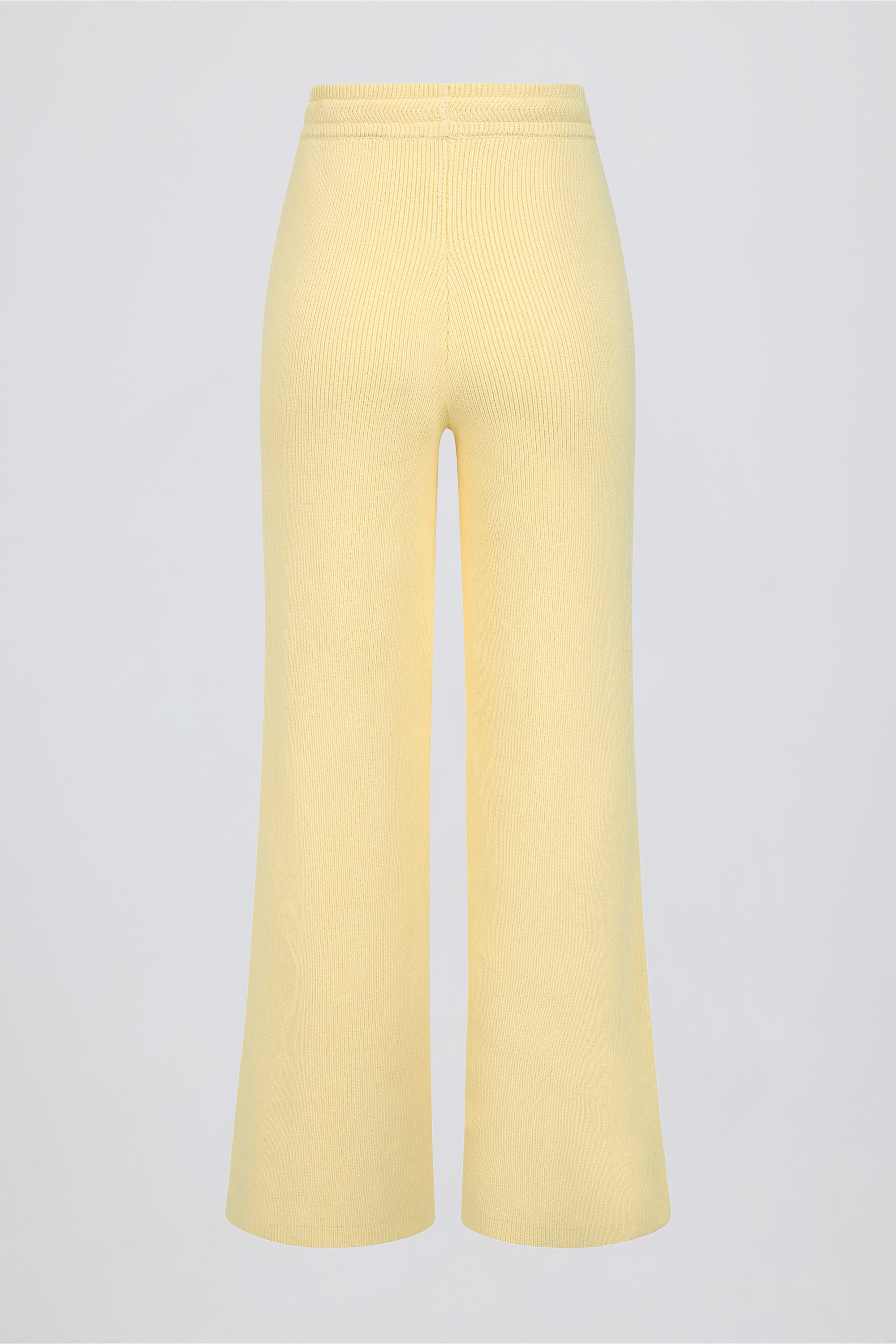 Ribbed-Knit Wide-Leg Joggers in Lemon - Image 2