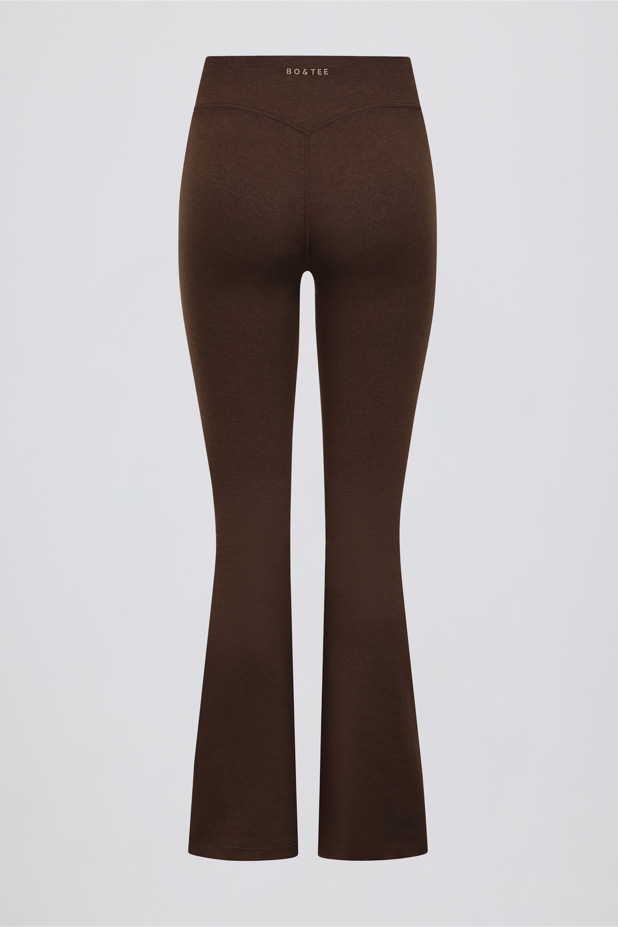 Ruched Flared Trousers in Pecan Marl - Image 6