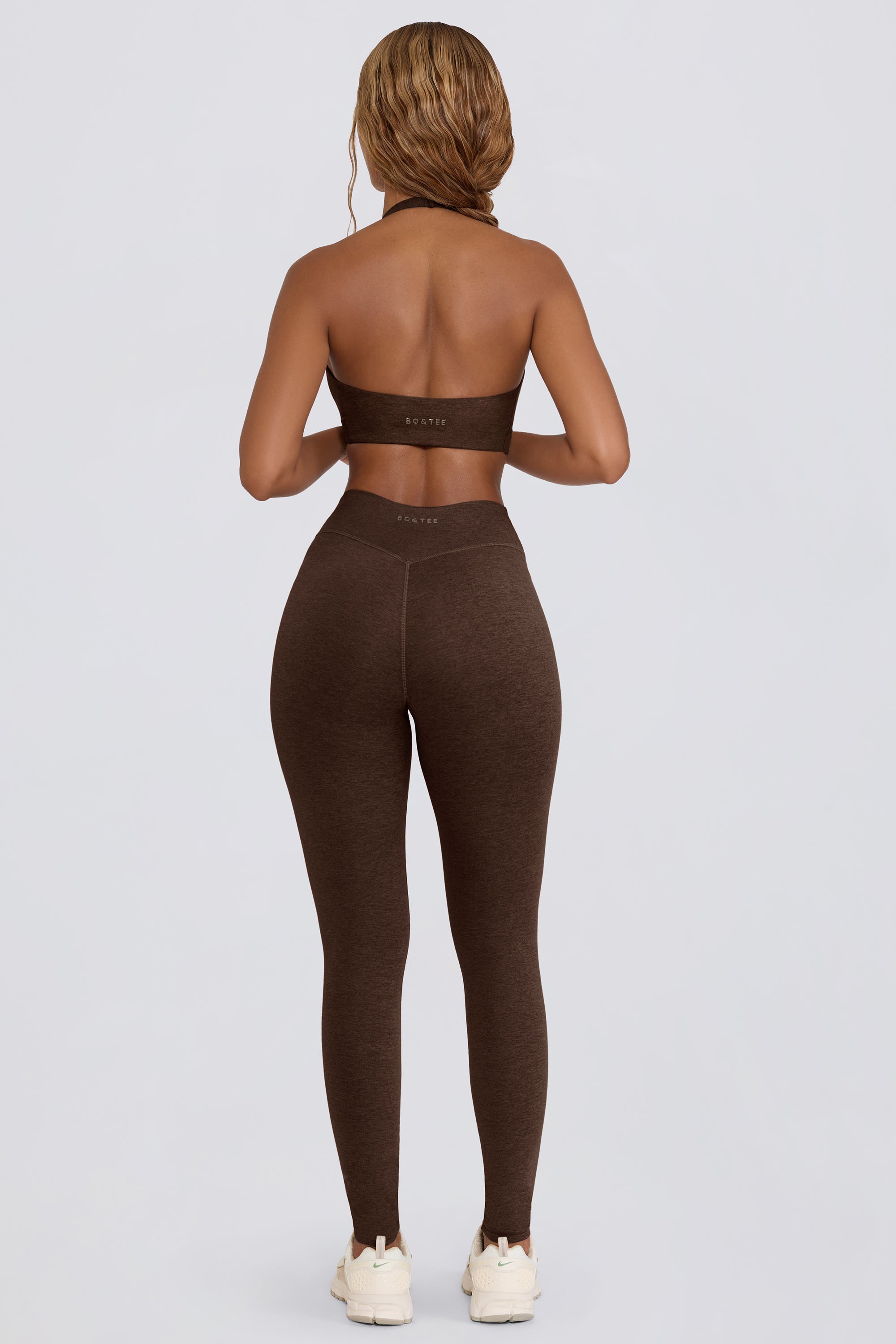 Ruched Mid-Rise Leggings in Pecan Marl - Image 4