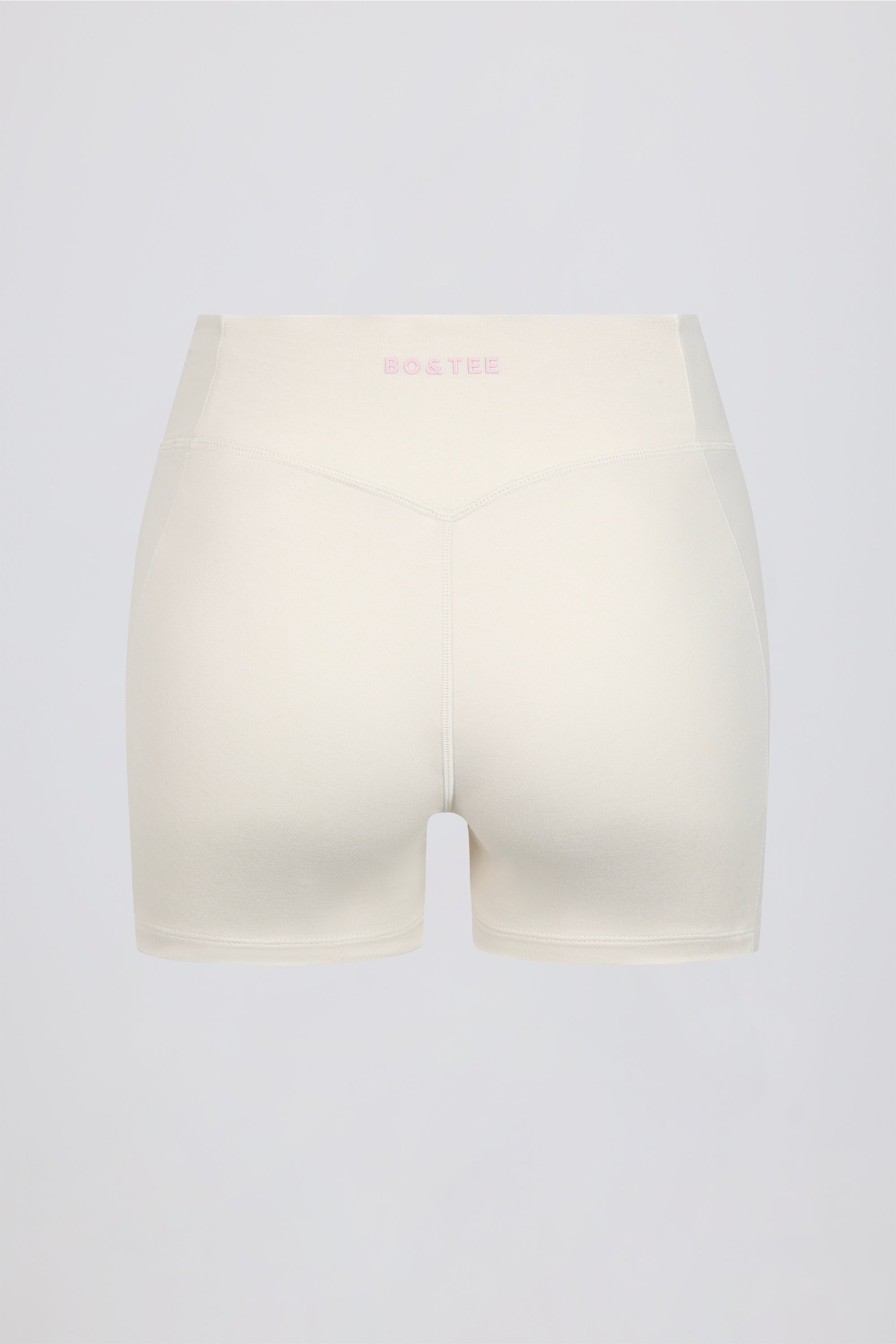 Ruched Mini Shorts in Ivory Marl - Image 7