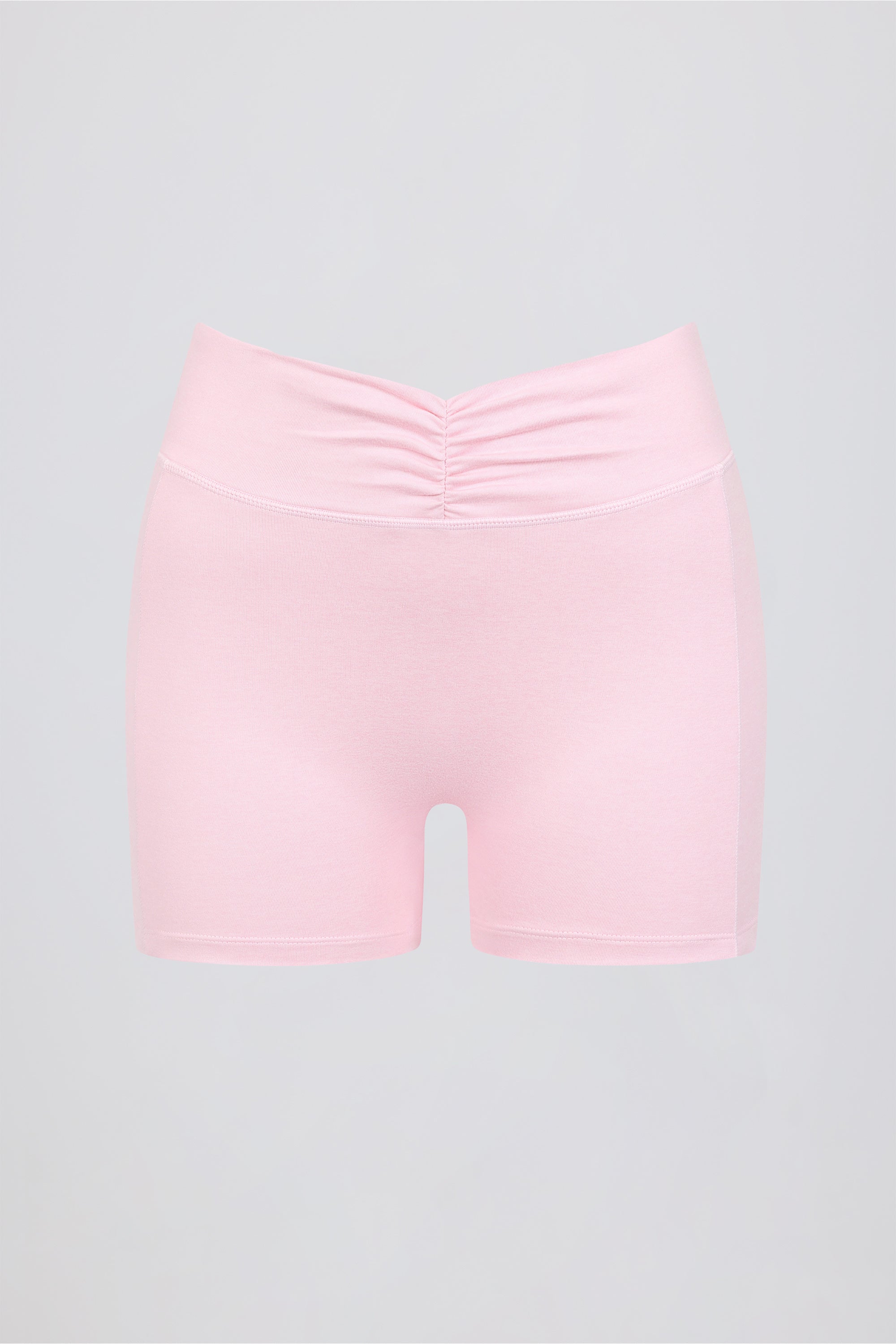Ruched Mini Shorts in Pale Pink Marl - Image 5