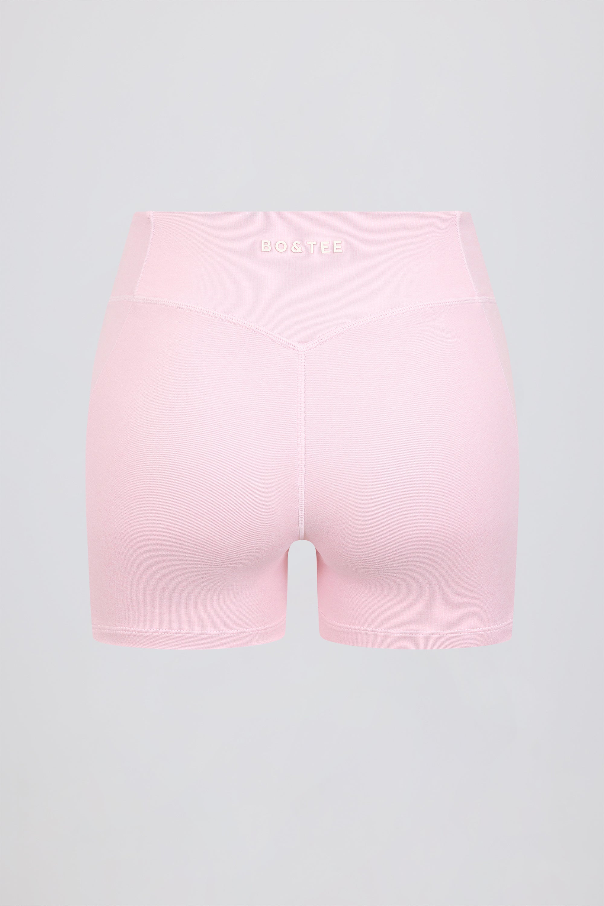 Ruched Mini Shorts in Pale Pink Marl - Image 6