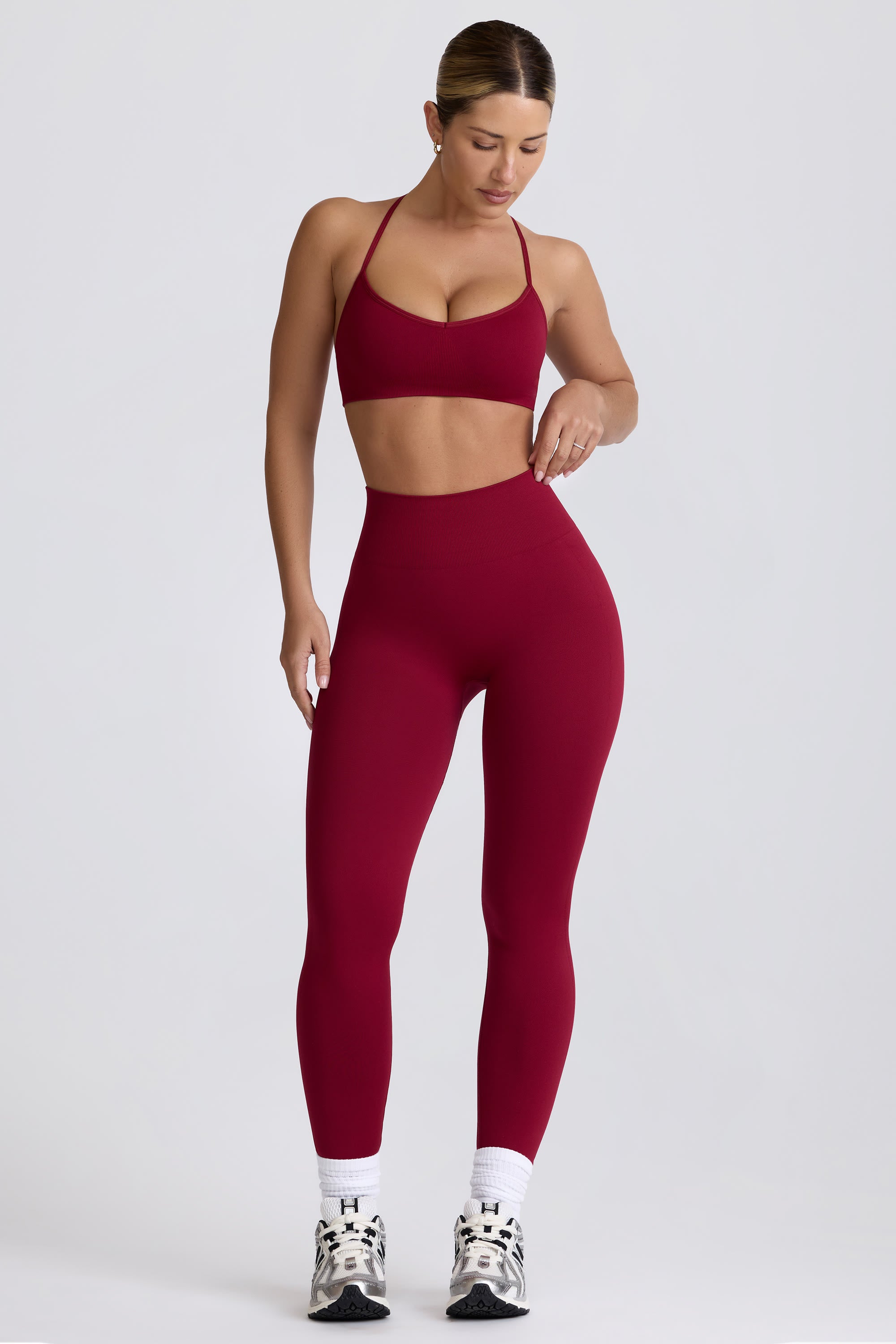 Super Sculpt Seamless High-Waist Leggings in Burgundy - Image 9