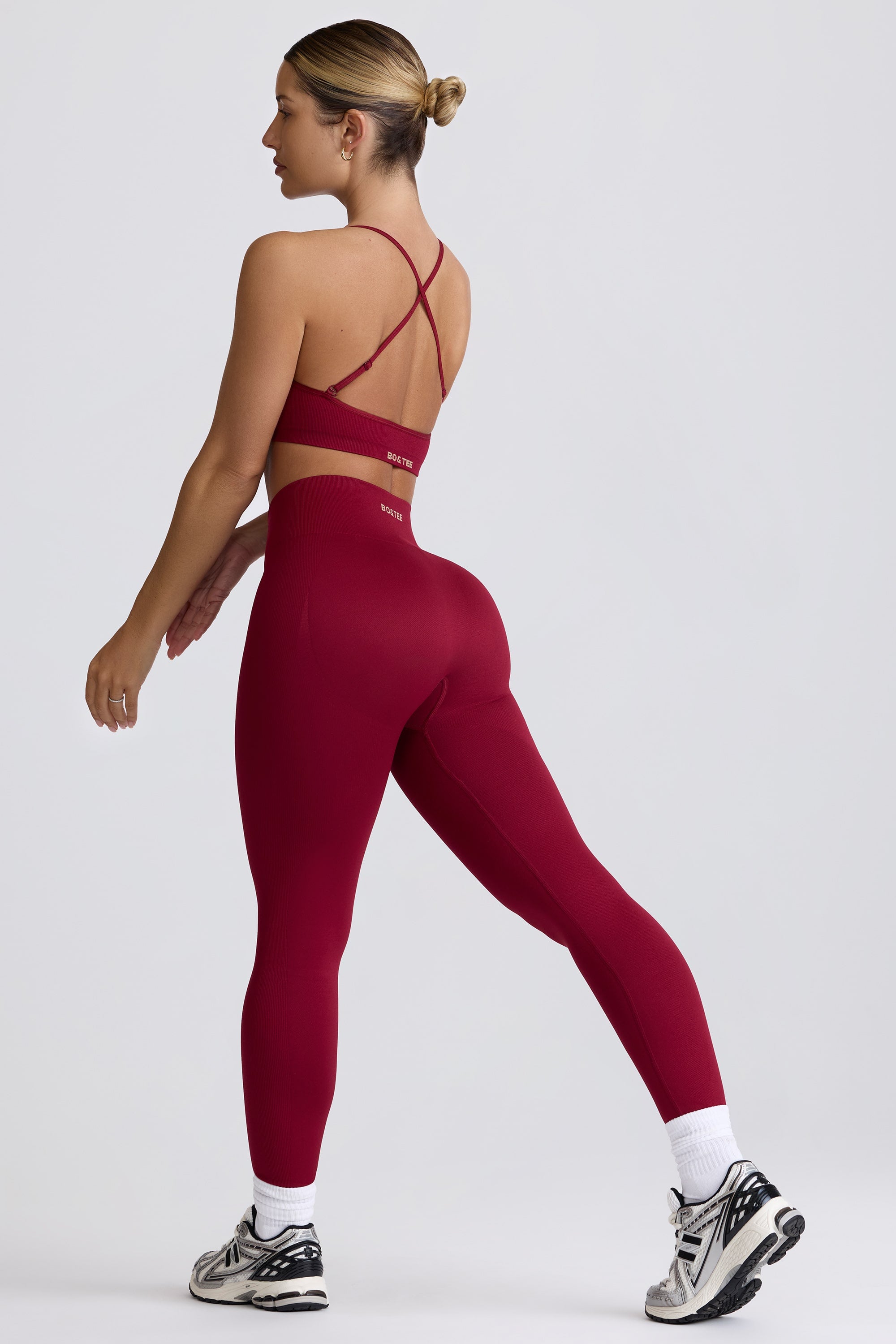 Super Sculpt Seamless High-Waist Leggings in Burgundy - Image 10