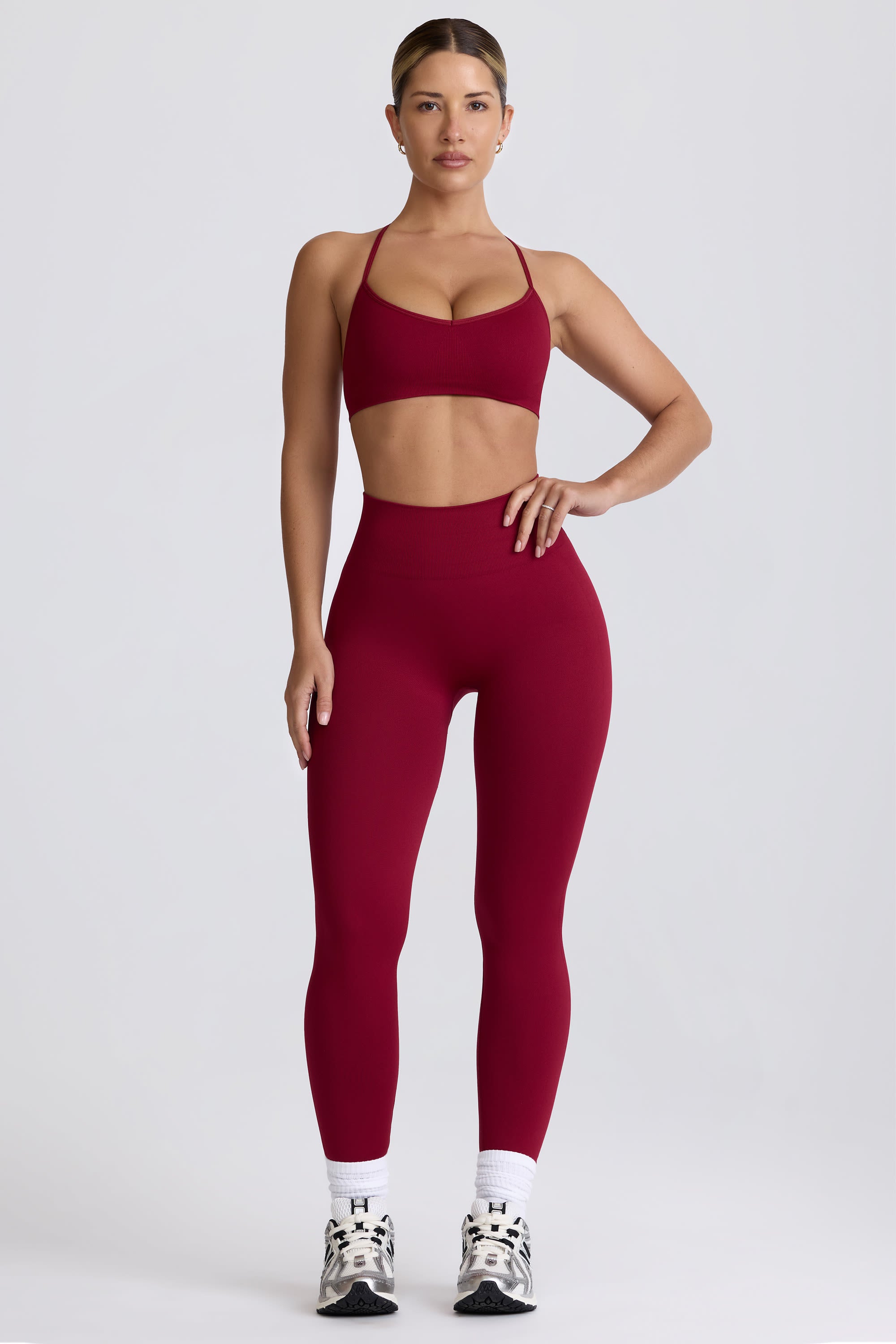 Super Sculpt Seamless High-Waist Leggings in Burgundy - Image 8
