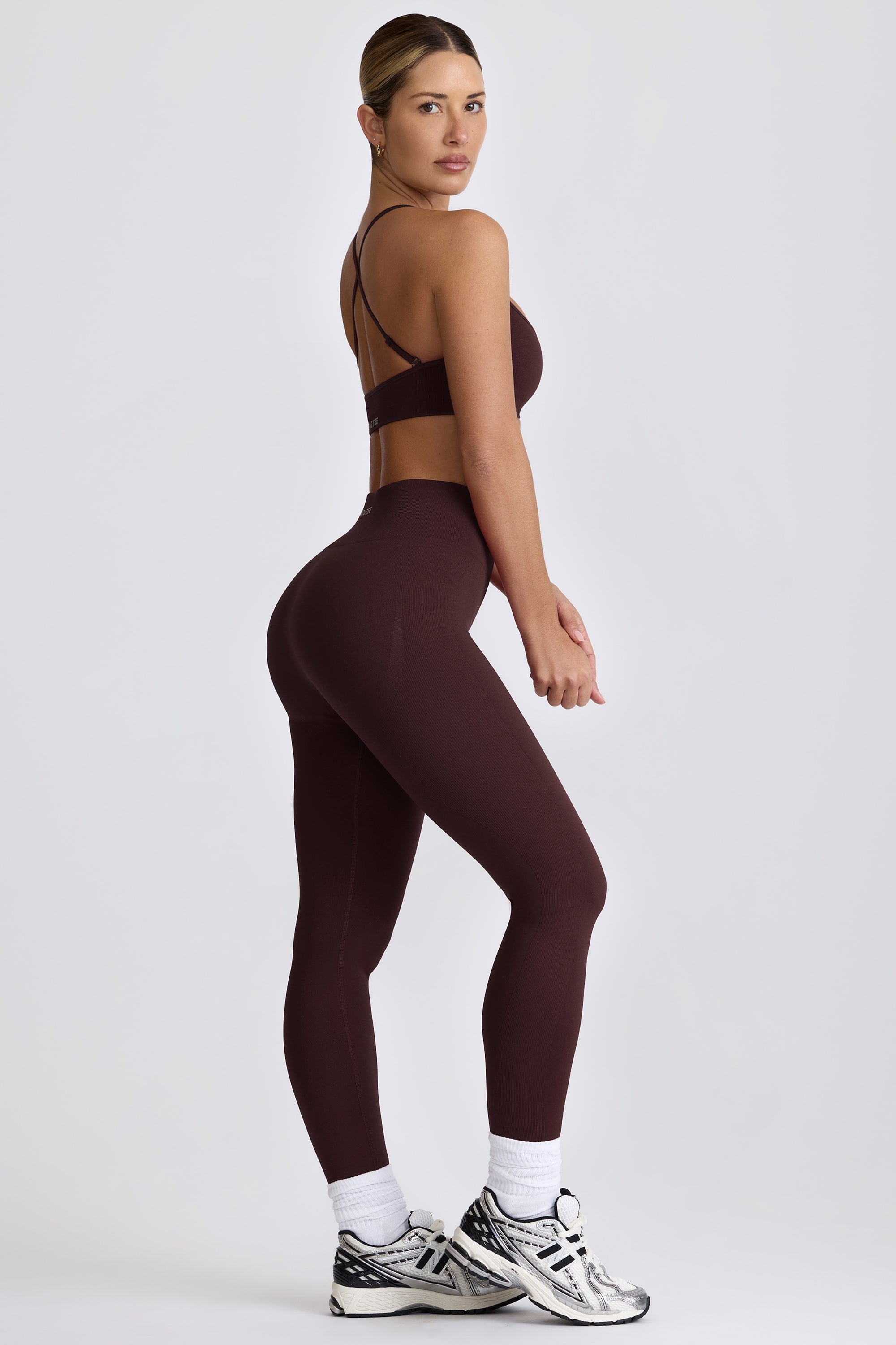 Super Sculpt Seamless High-Waist Leggings in Chocolate - Image 4