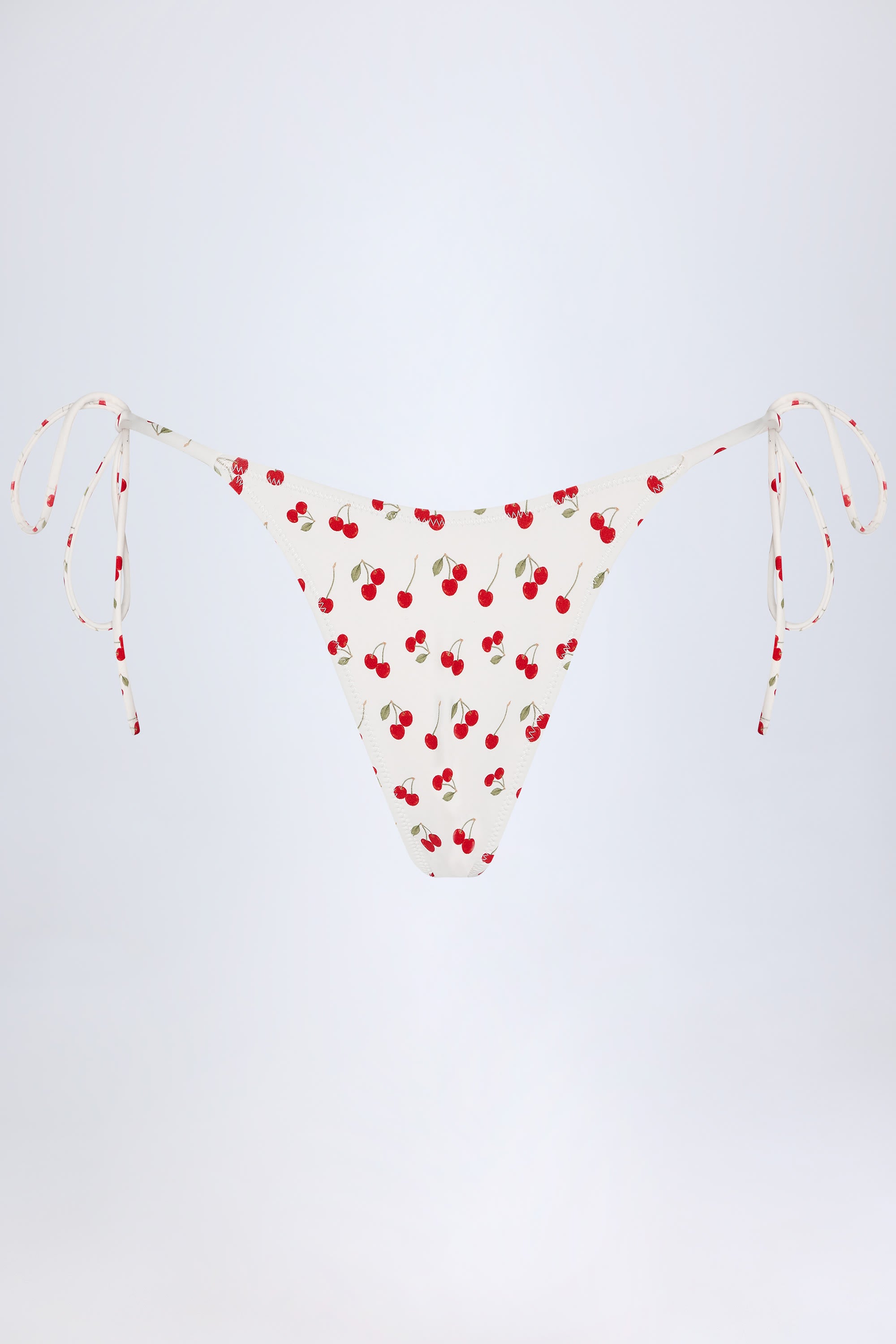 Cove Side-Tie Cheeky Bikini Bottoms in Cherry Print - Image 4
