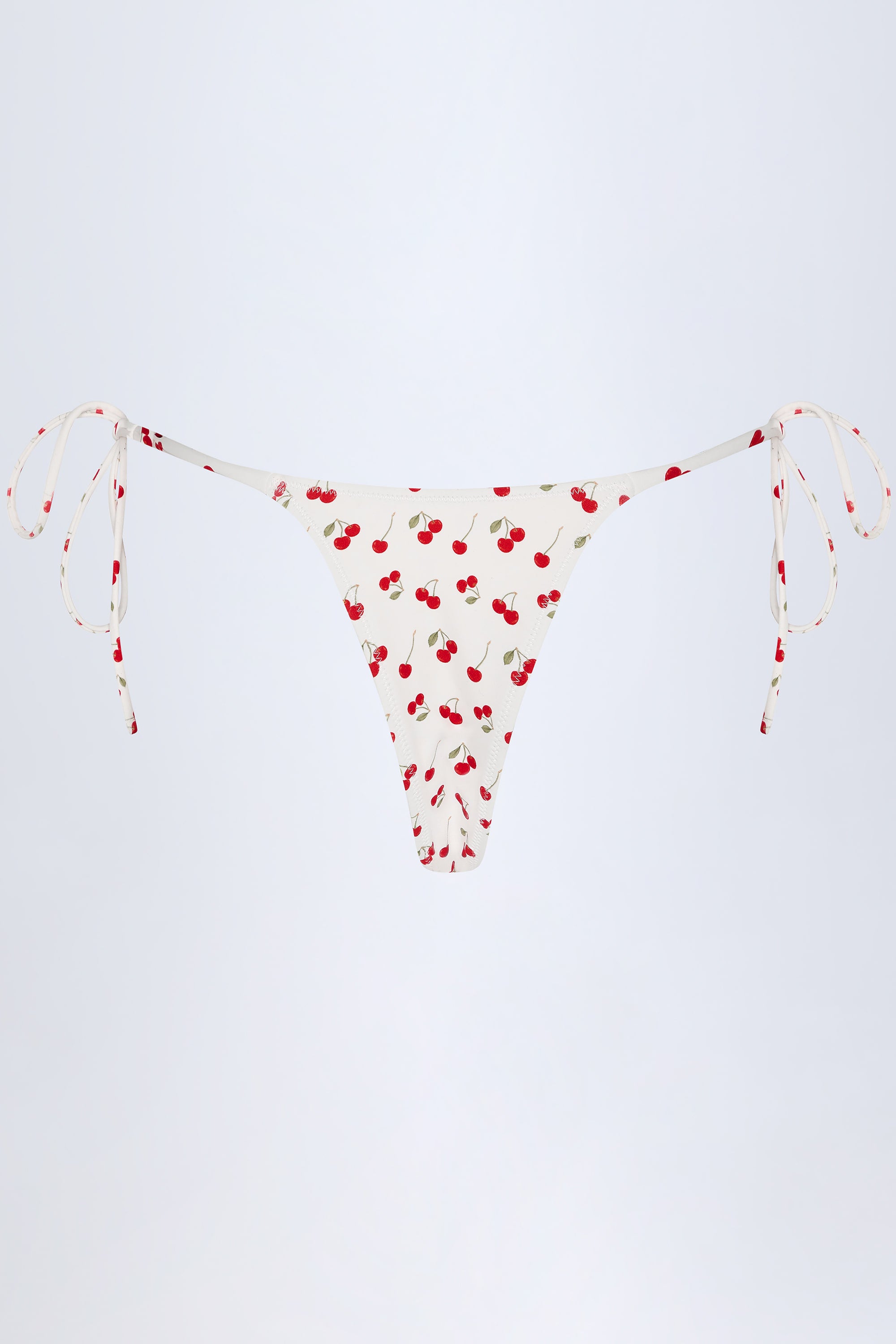 Cove Side-Tie Cheeky Bikini Bottoms in Cherry Print - Image 5