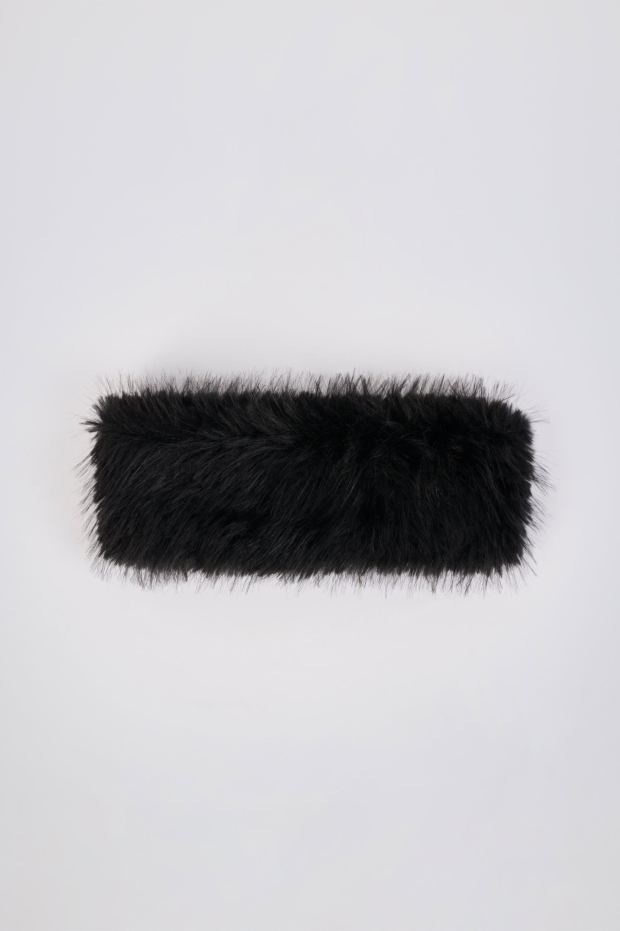 Faux-Fur Headband in Black - Image 3