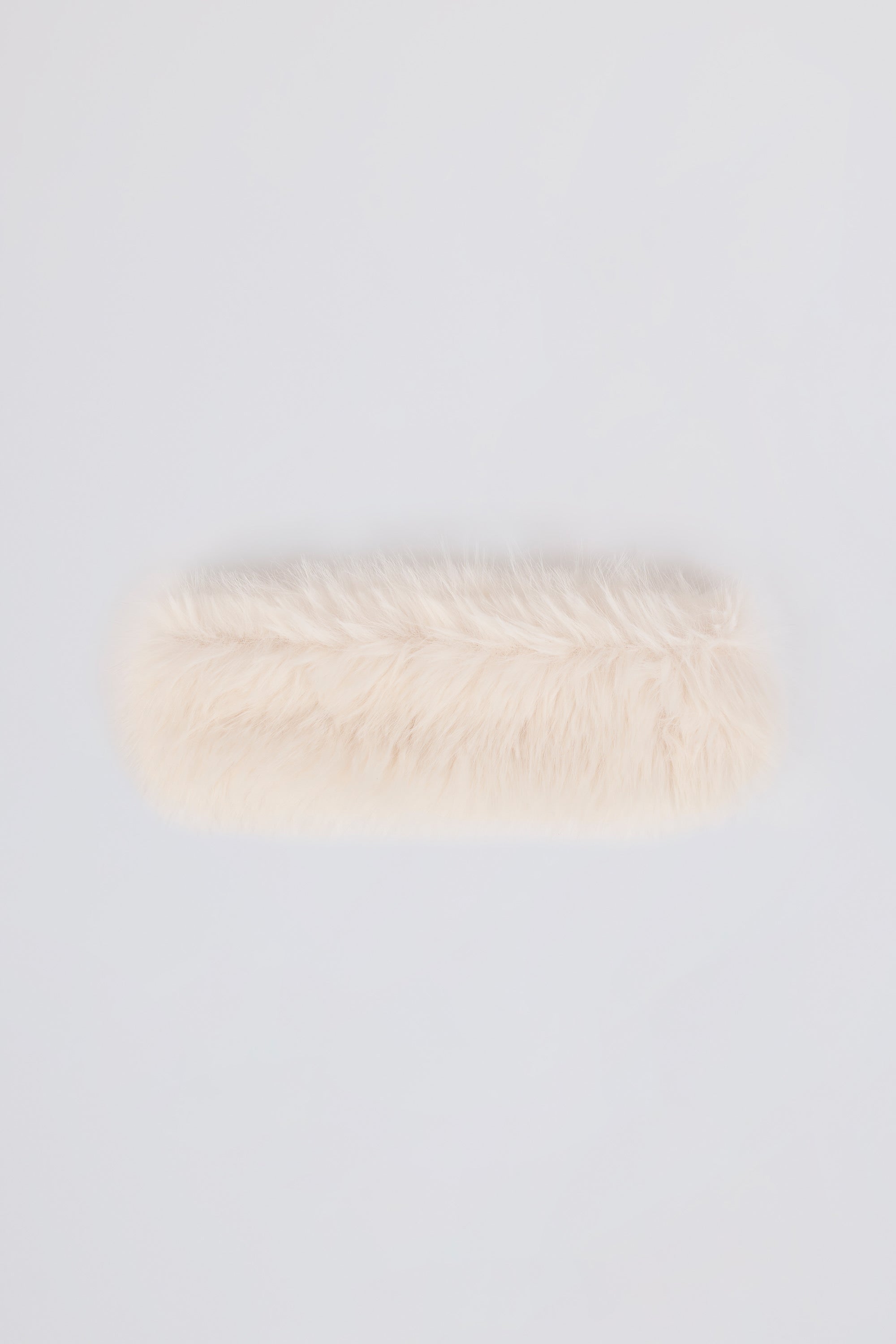 Faux-Fur Headband in Ice White - Image 3