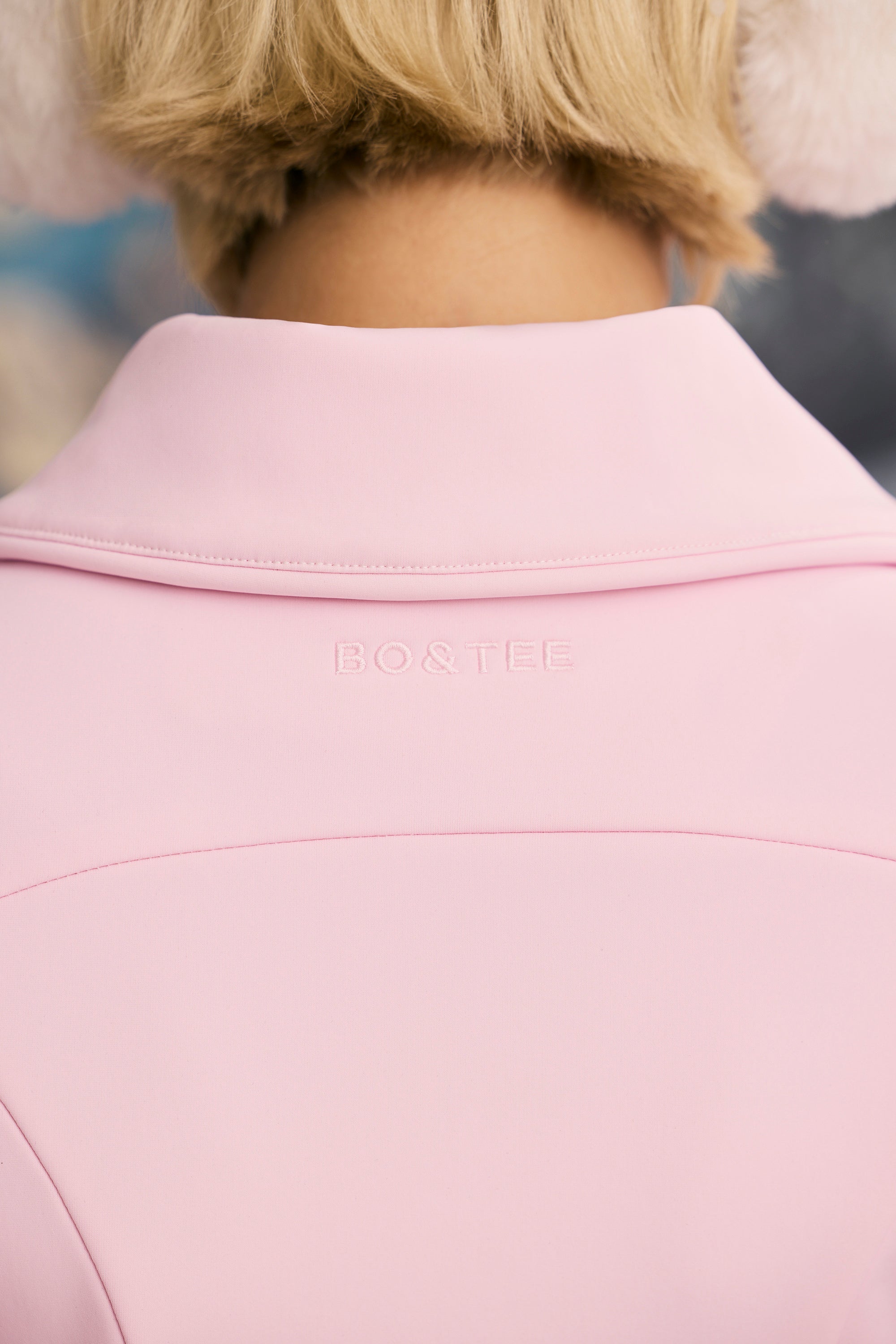 Fleece-Lined Belted Ski Suit in Pastel Pink - Image 5