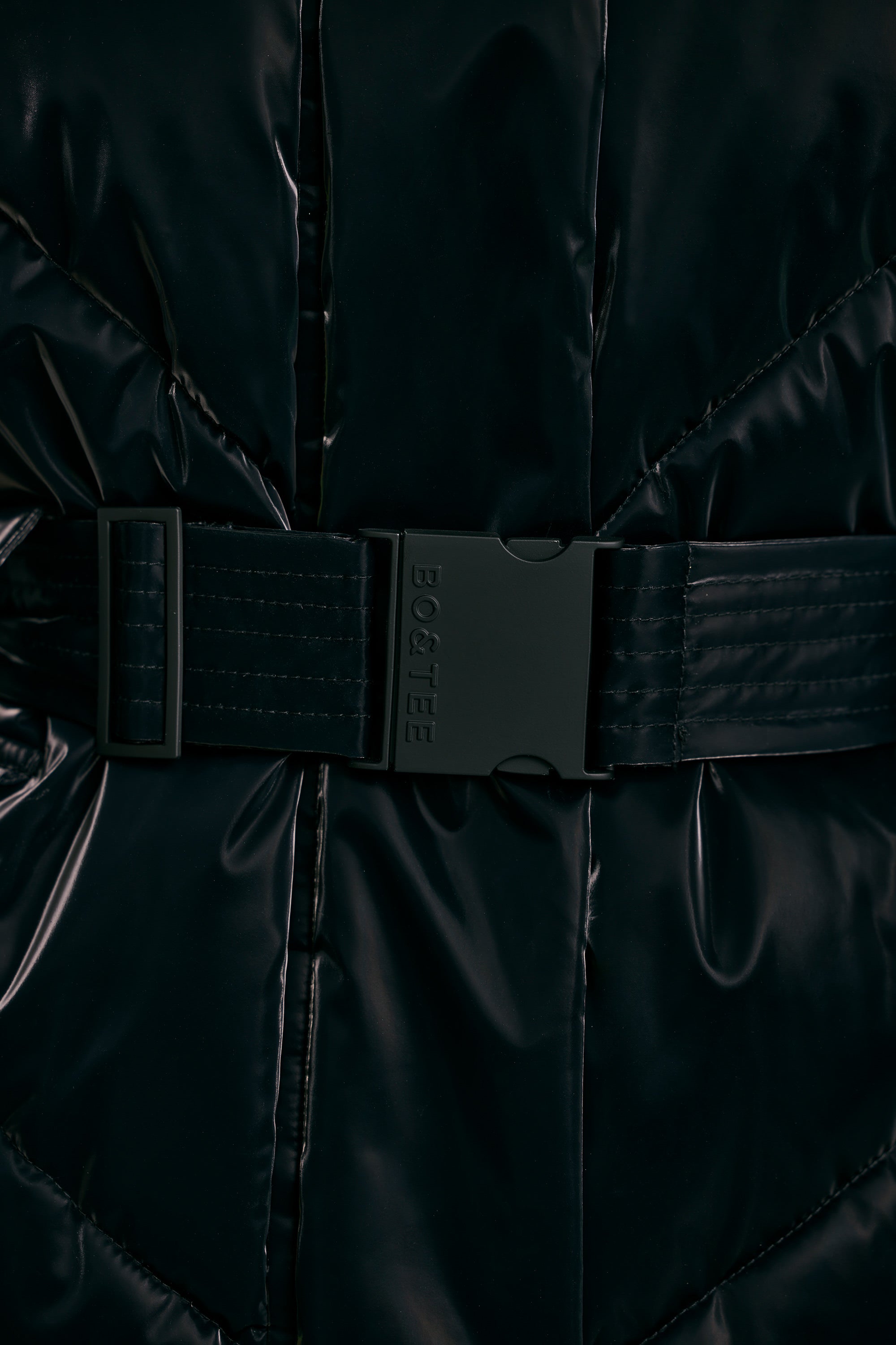Oversized Quilted Hooded Ski Jacket in Black - Image 4