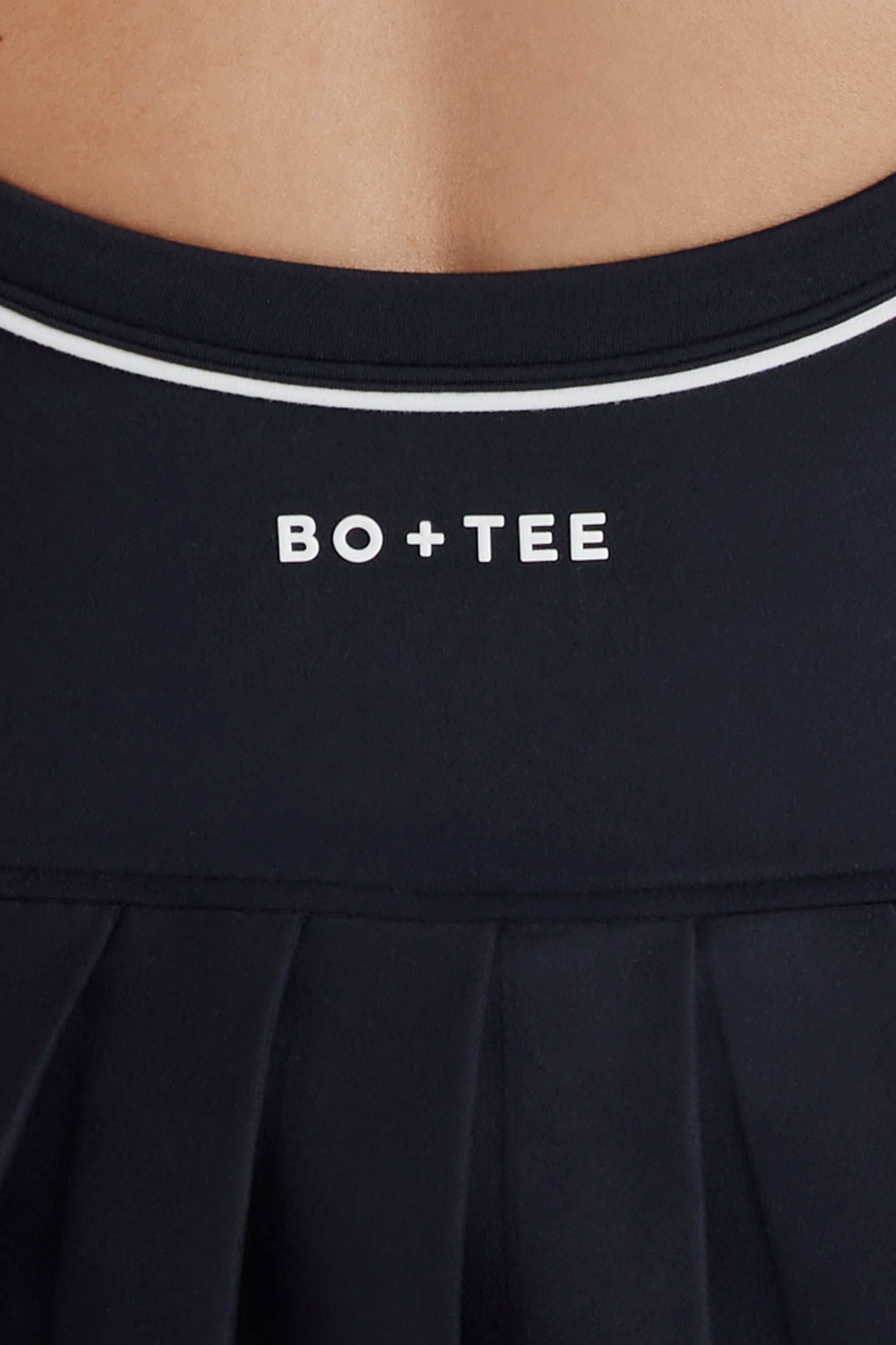 Soft Active Cross-Back Pleated Tennis Dress in Black - Image 6