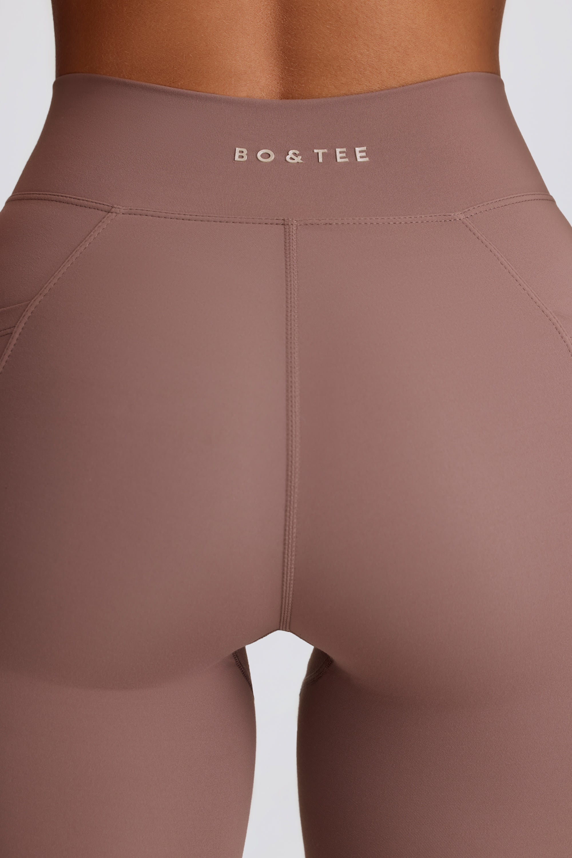 Soft Active Crossover Flared Trousers in Mocha - Image 5