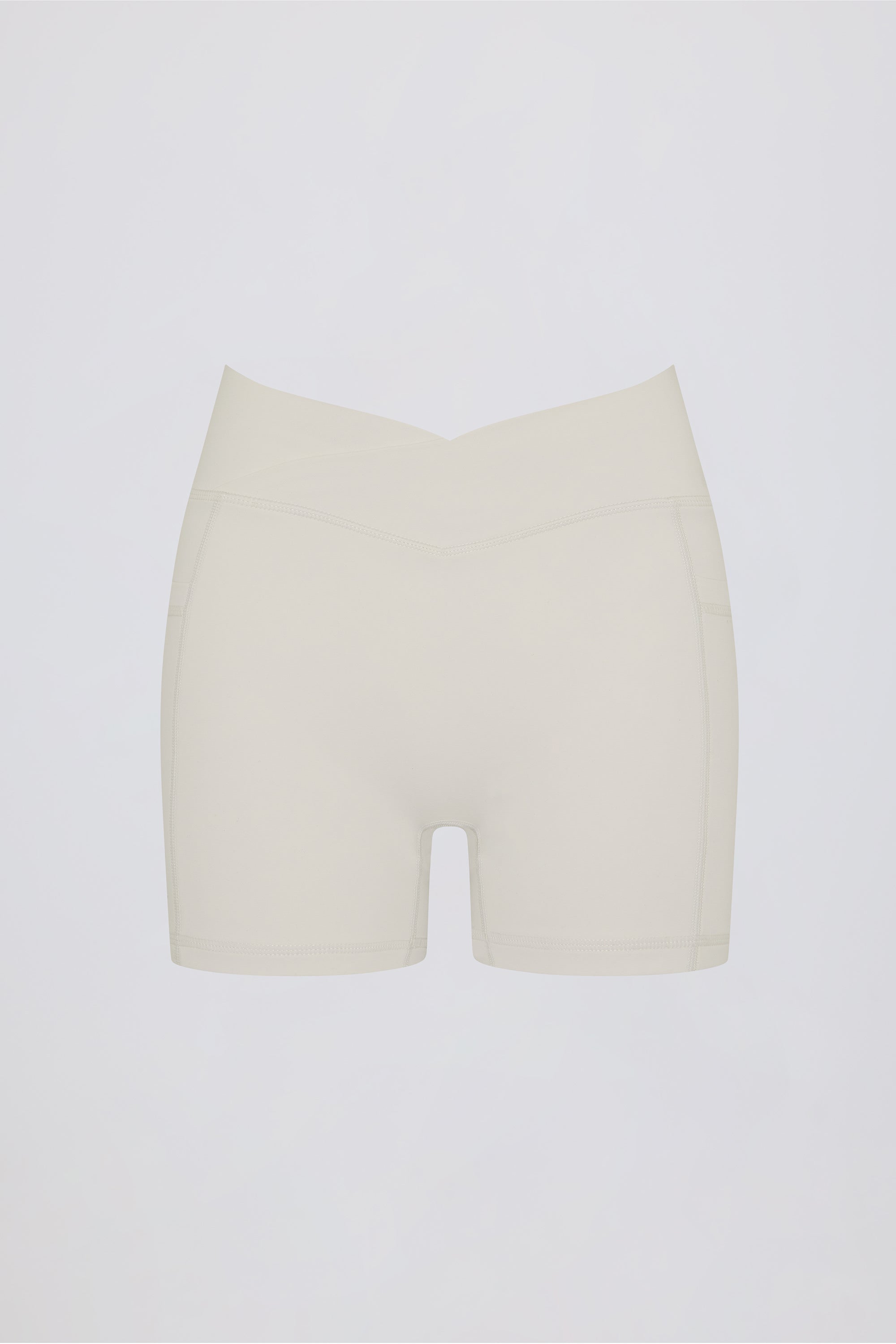 Soft Active Crossover Pocket Shorts in Cream - Image 4