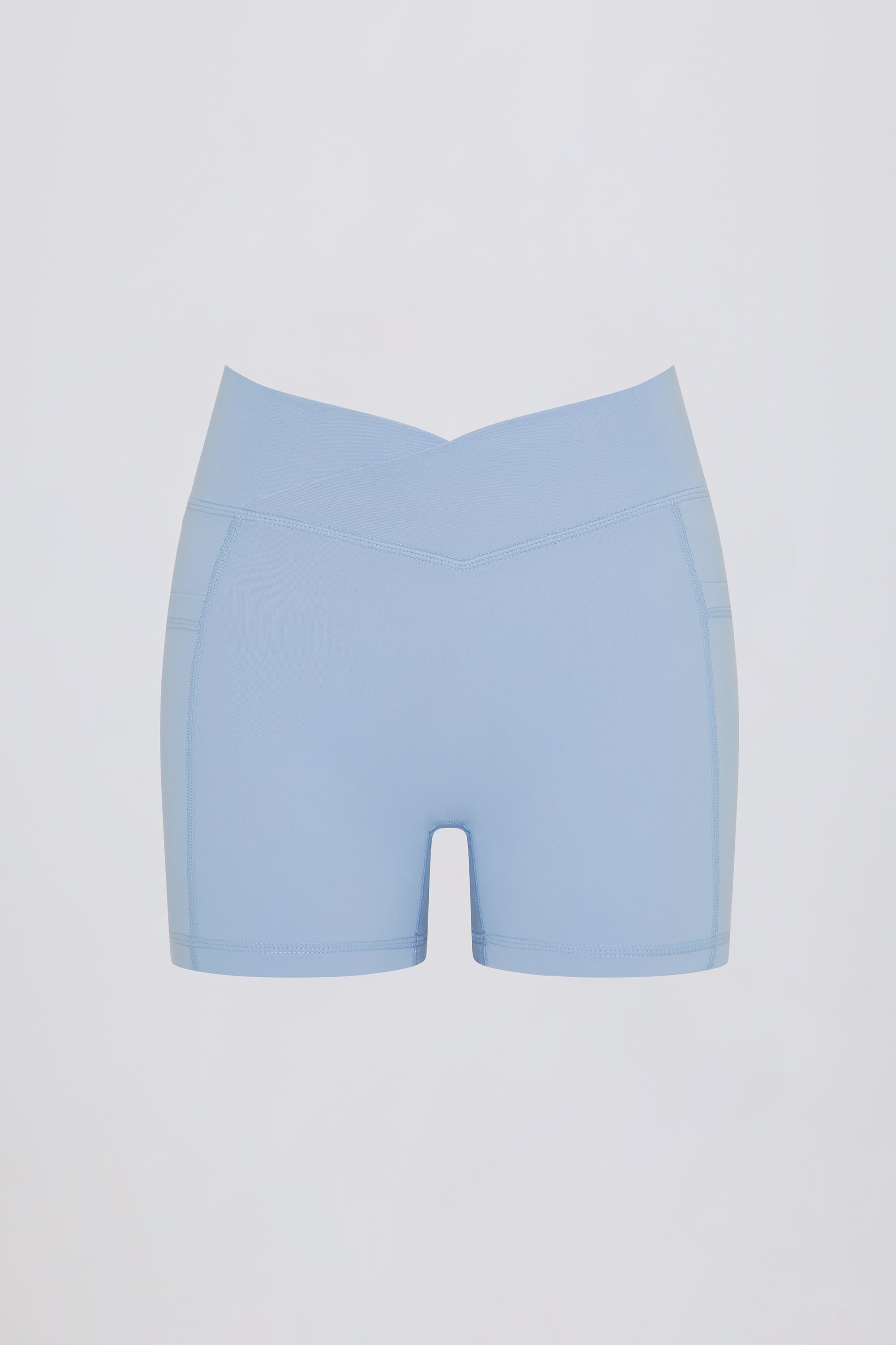 Soft Active Crossover Pocket Shorts in Sky - Image 4