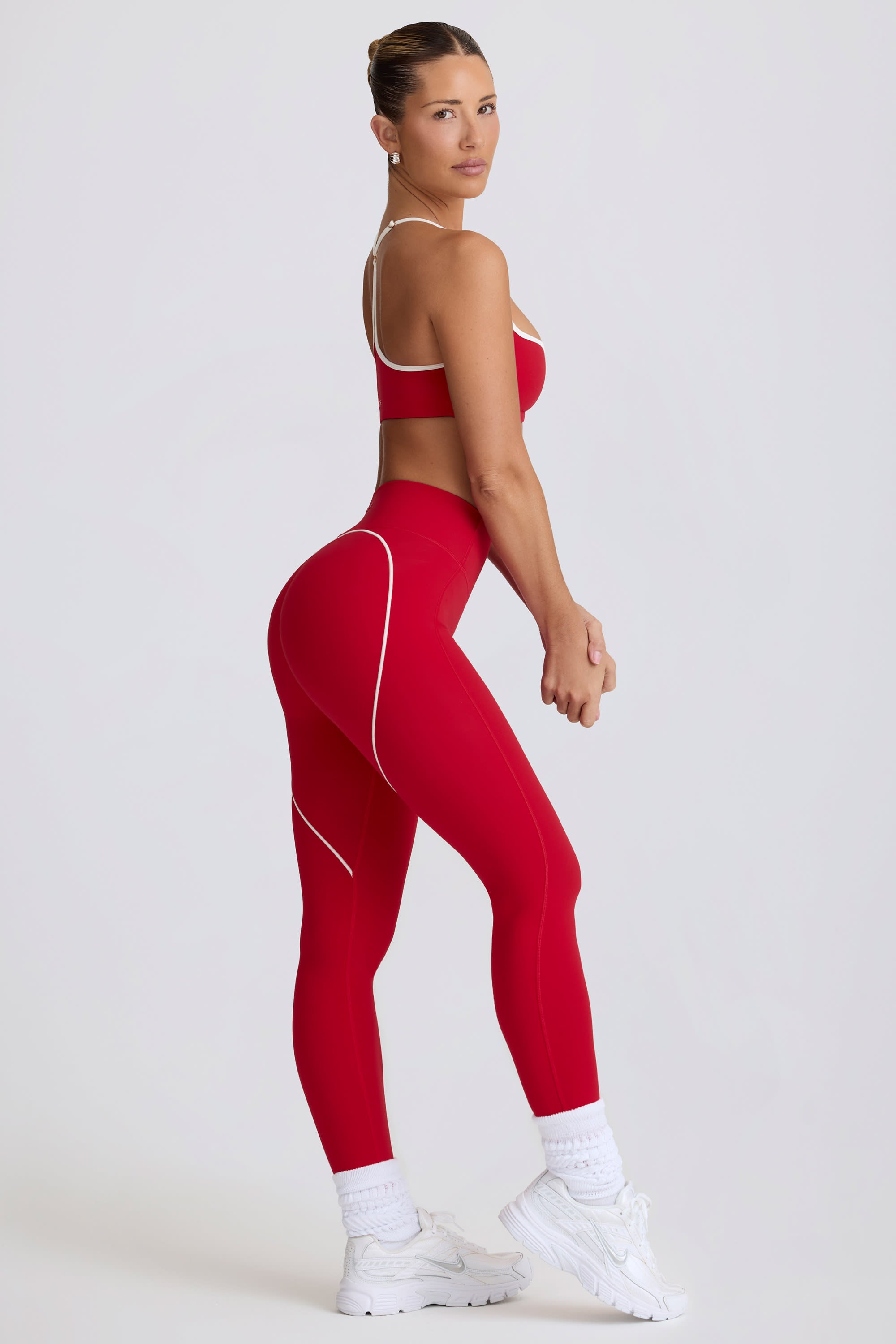 Soft Active Mid-Rise Leggings in Hot Red - Image 3