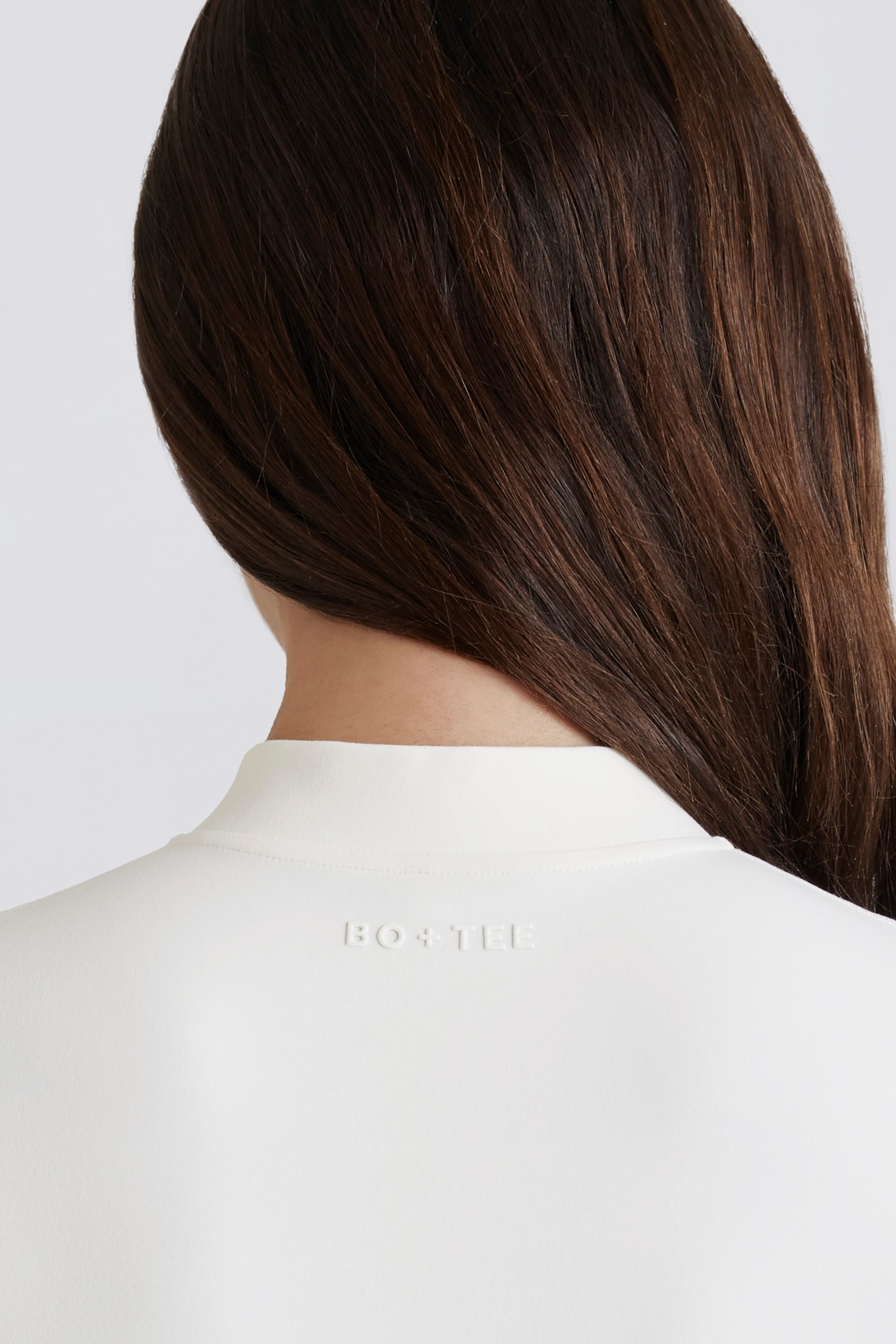 Soft Active Quarter-Zip Top in Ivory - Image 6