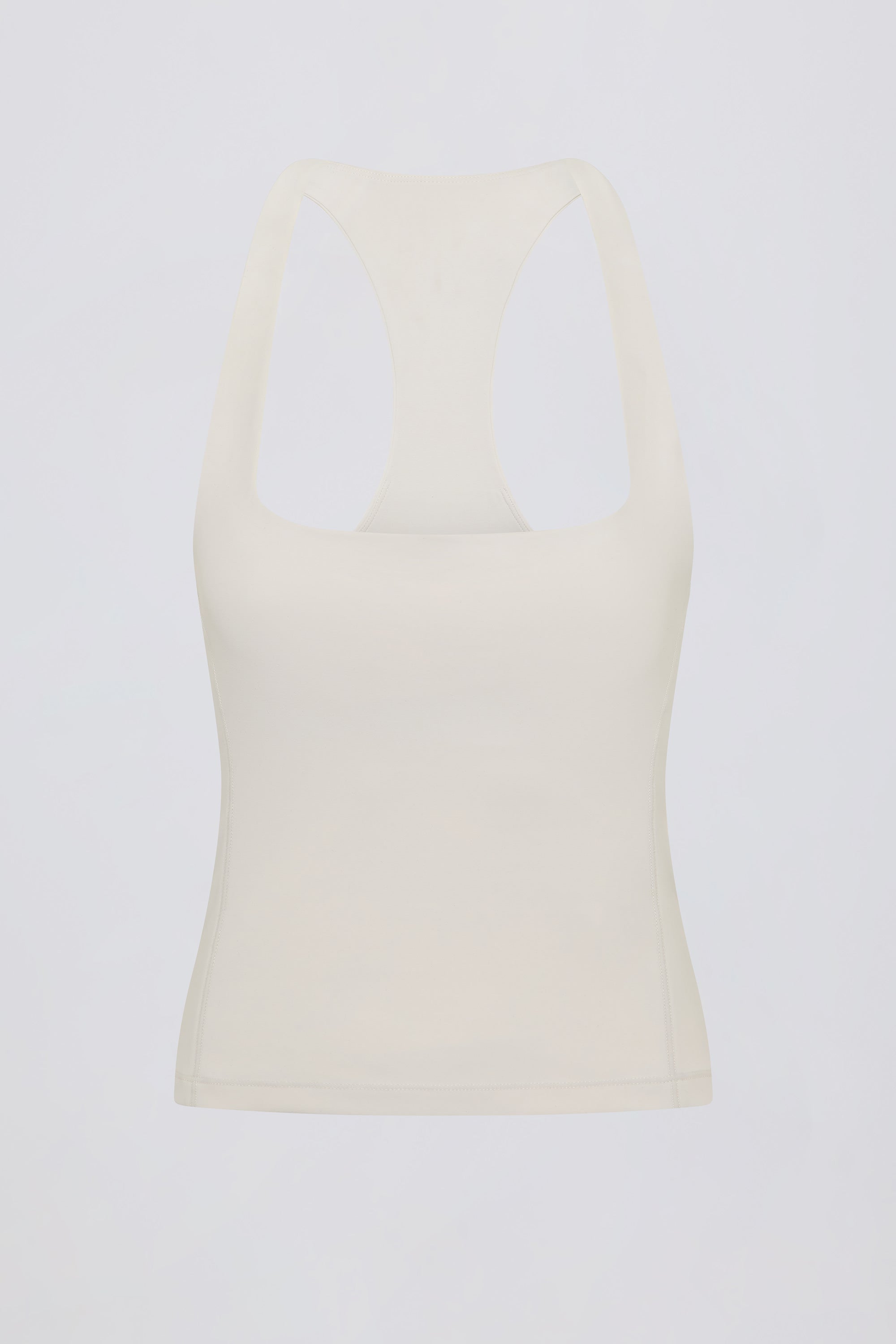 Soft Active Racerback Tank Top in Cream - Image 4