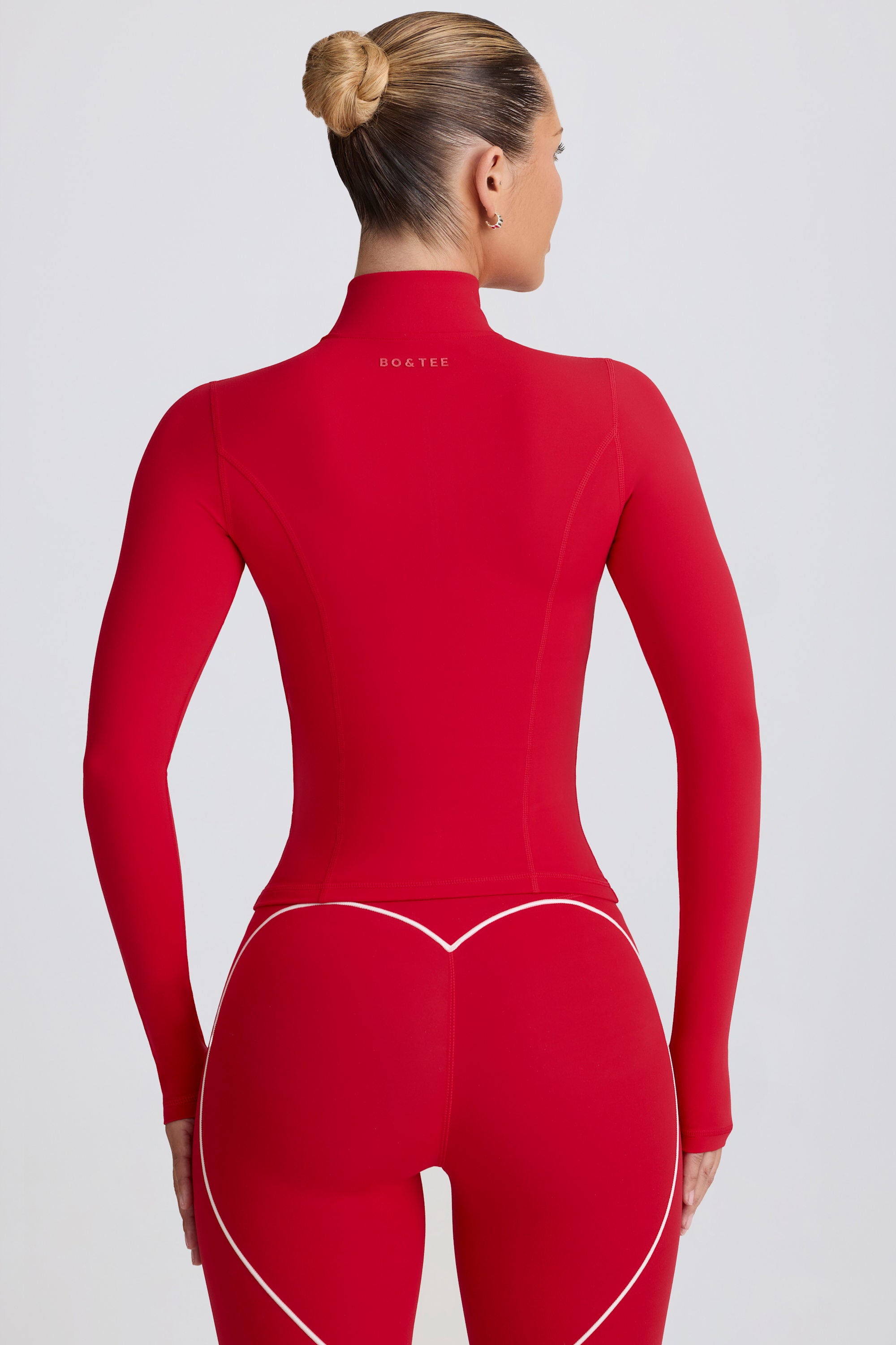 Soft Active Zip-Up Jacket in Hot Red - Image 2