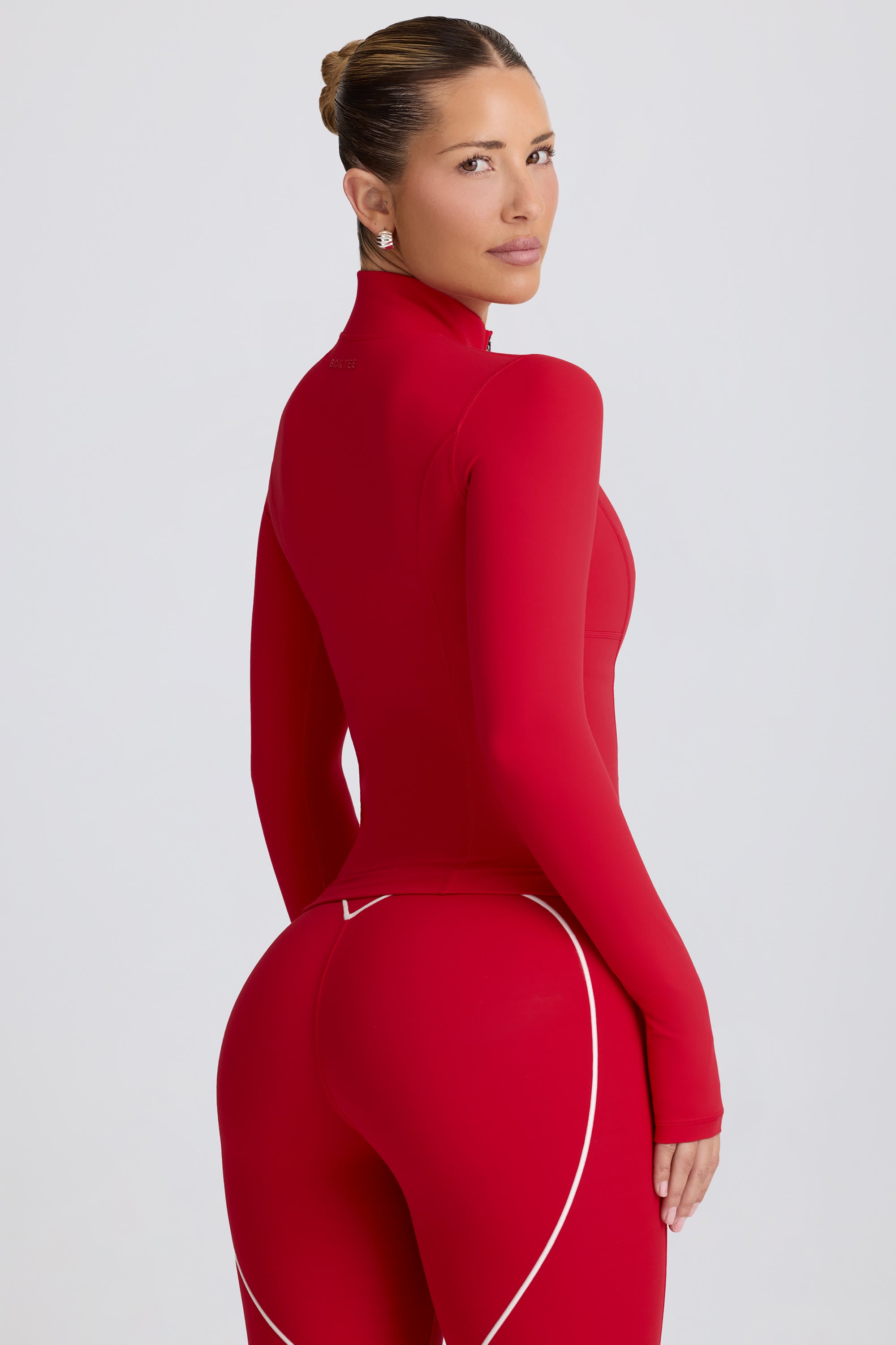 Soft Active Zip-Up Jacket in Hot Red - Image 6
