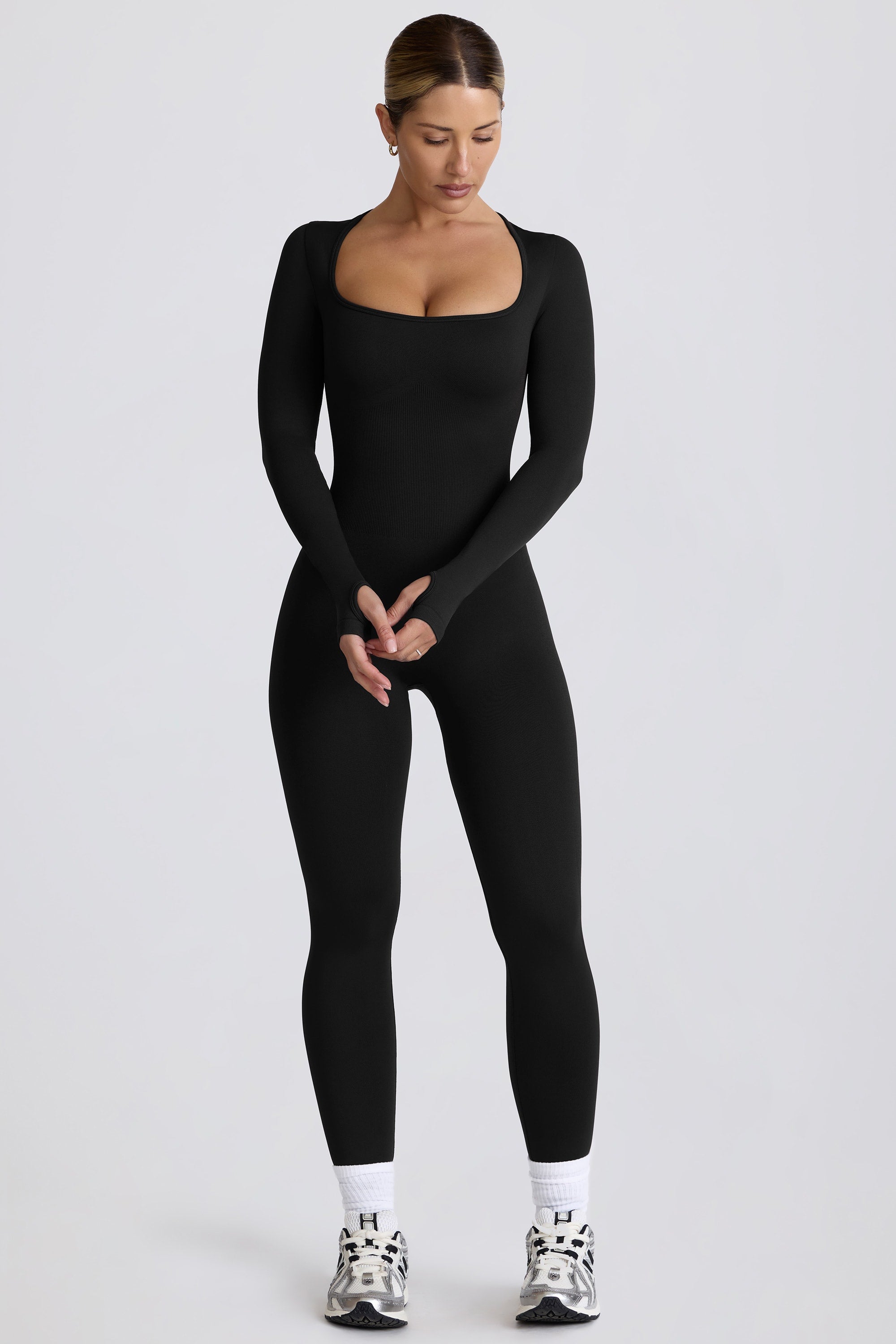 Super Sculpt Seamless Full-Length Jumpsuit in Black - Image 9