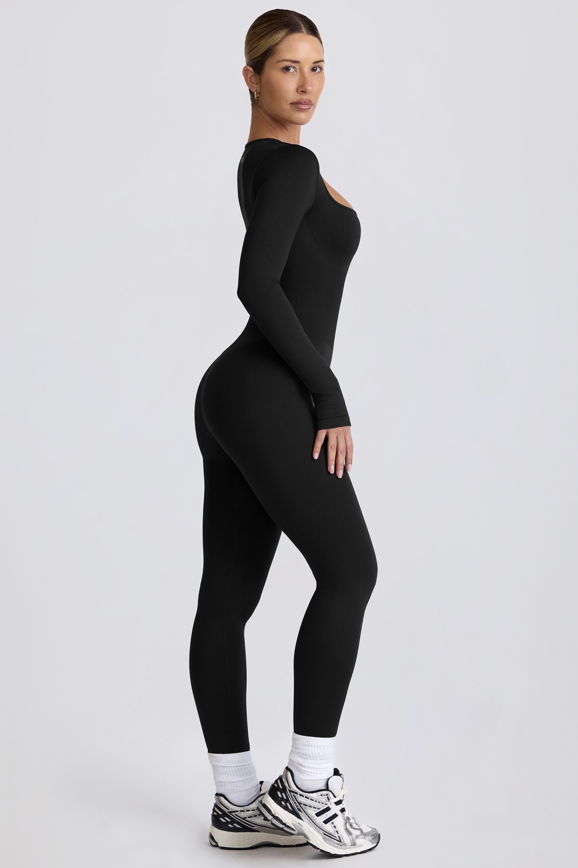 Super Sculpt Seamless Full-Length Jumpsuit in Black - Image 4