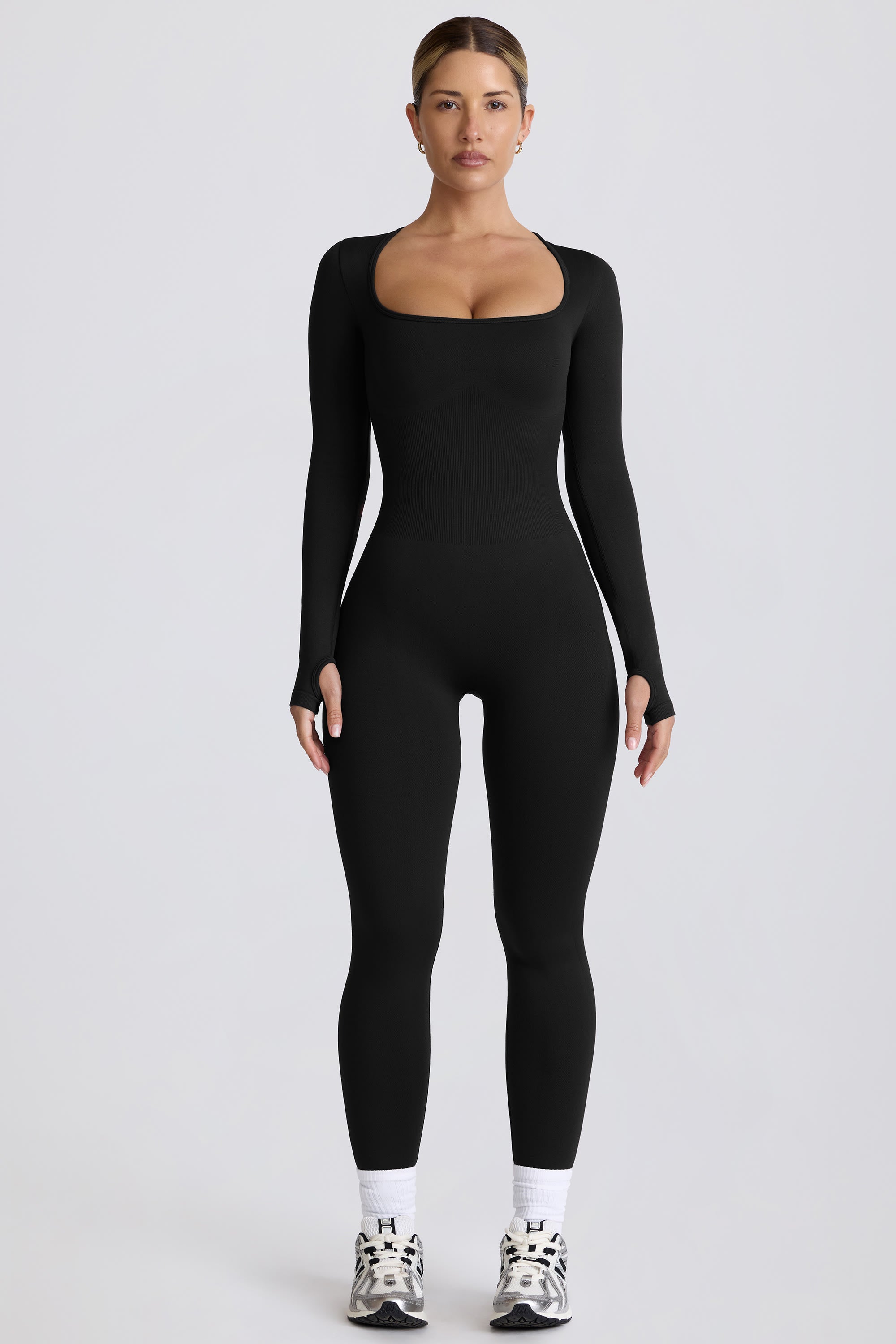 Super Sculpt Seamless Full-Length Jumpsuit in Black - Image 6