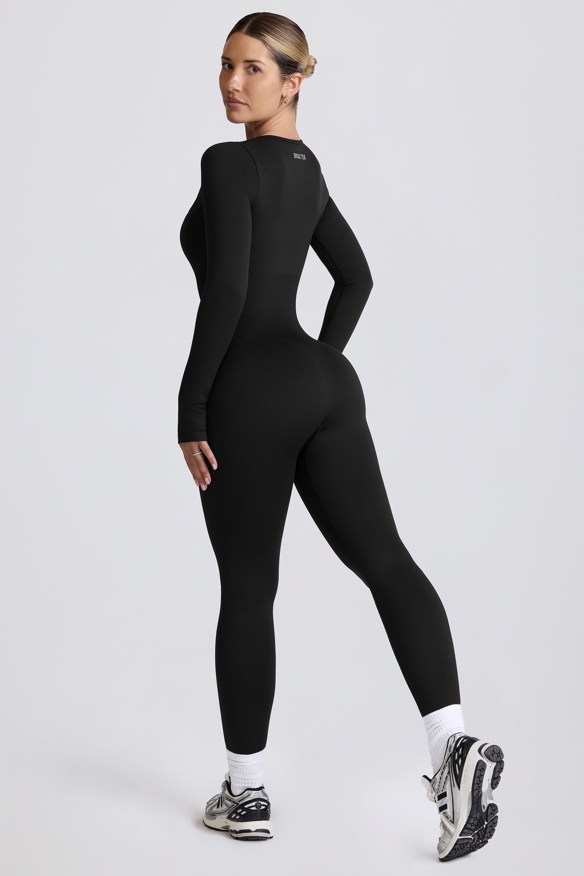 Super Sculpt Seamless Full-Length Jumpsuit in Black - Image 8