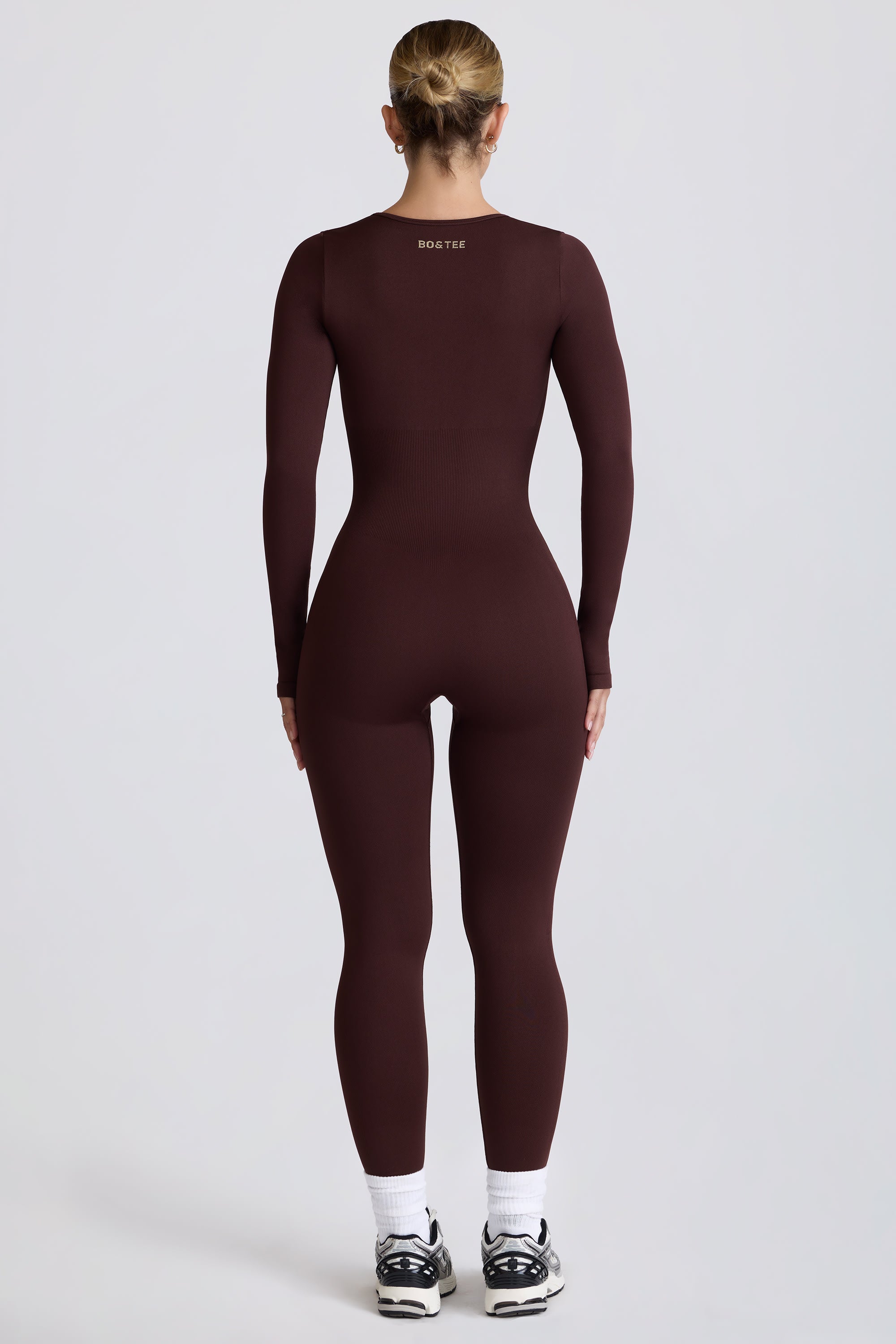 Super Sculpt Seamless Full-Length Jumpsuit in Chocolate - Image 3