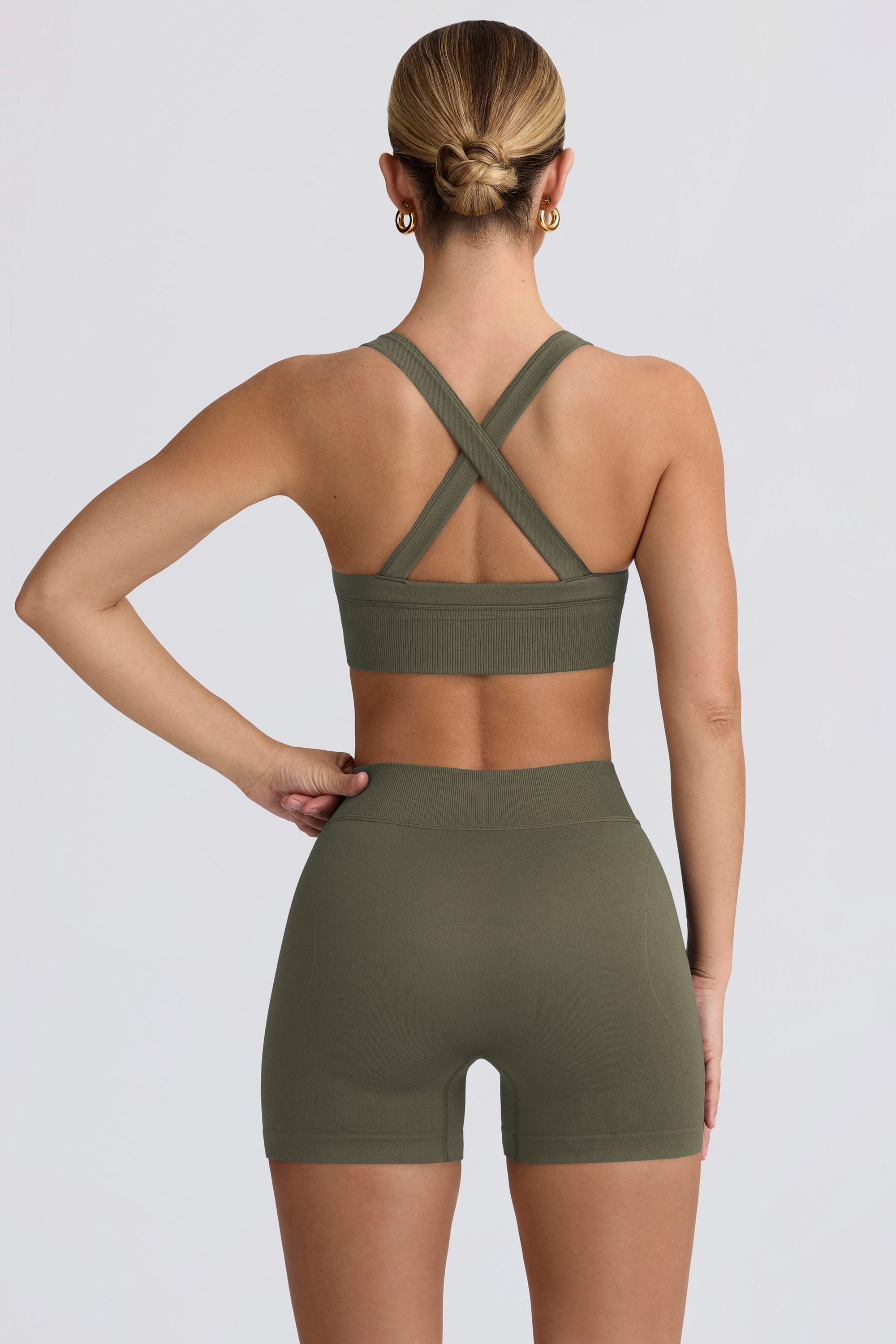 Super Sculpt Seamless Mini Shorts in Light Green - Image 3