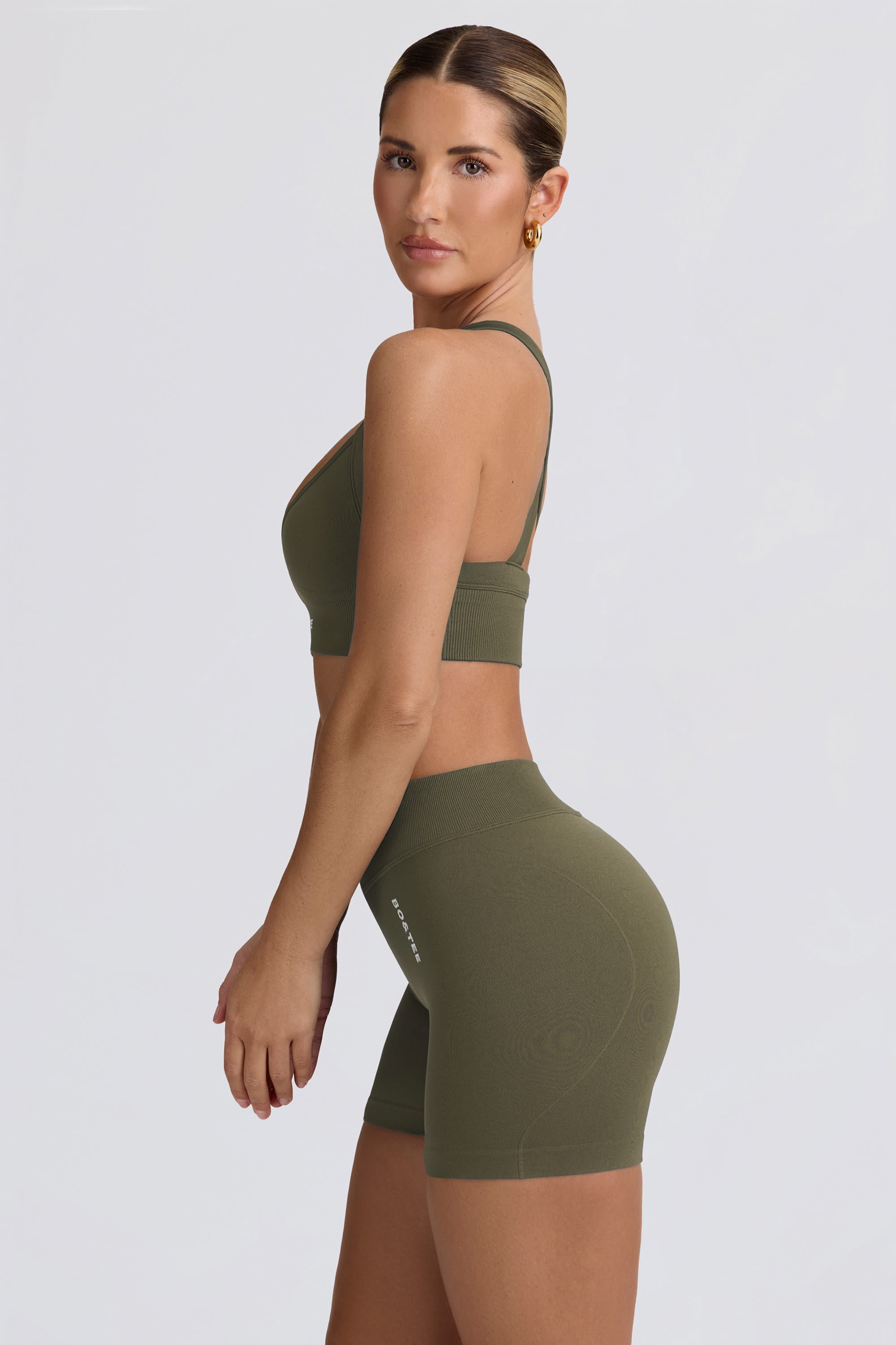 Super Sculpt Seamless Mini Shorts in Light Green - Image 4