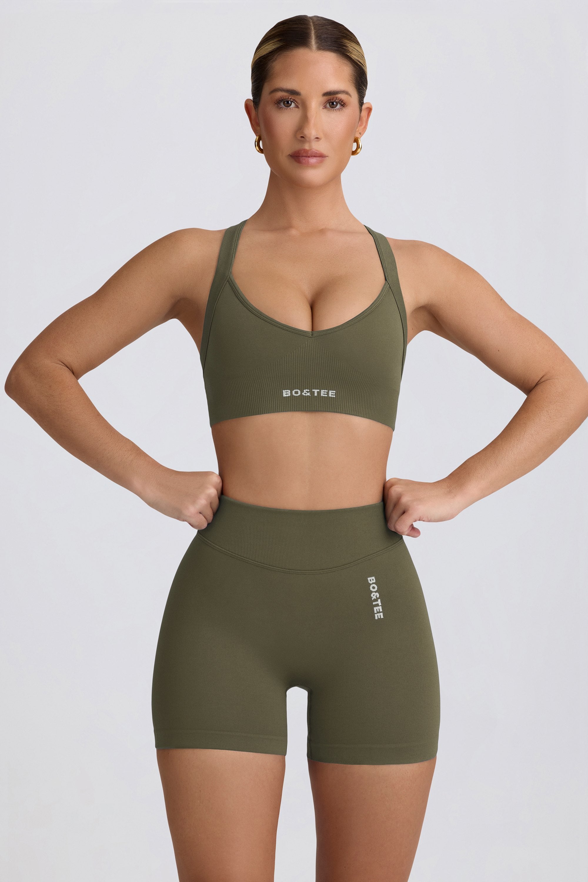 Super Sculpt Seamless Mini Shorts in Light Green - Image 5