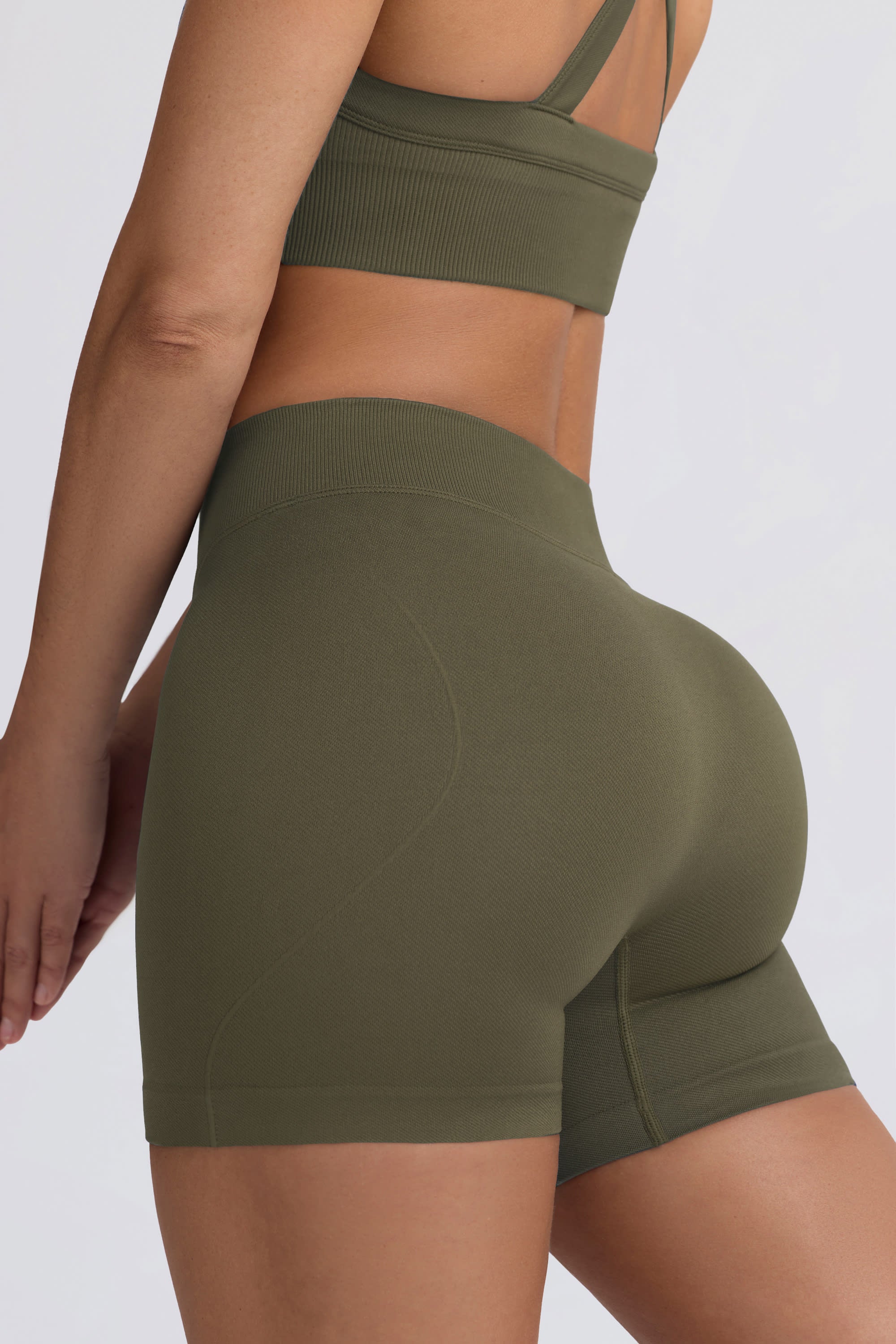 Super Sculpt Seamless Mini Shorts in Light Green - Image 6