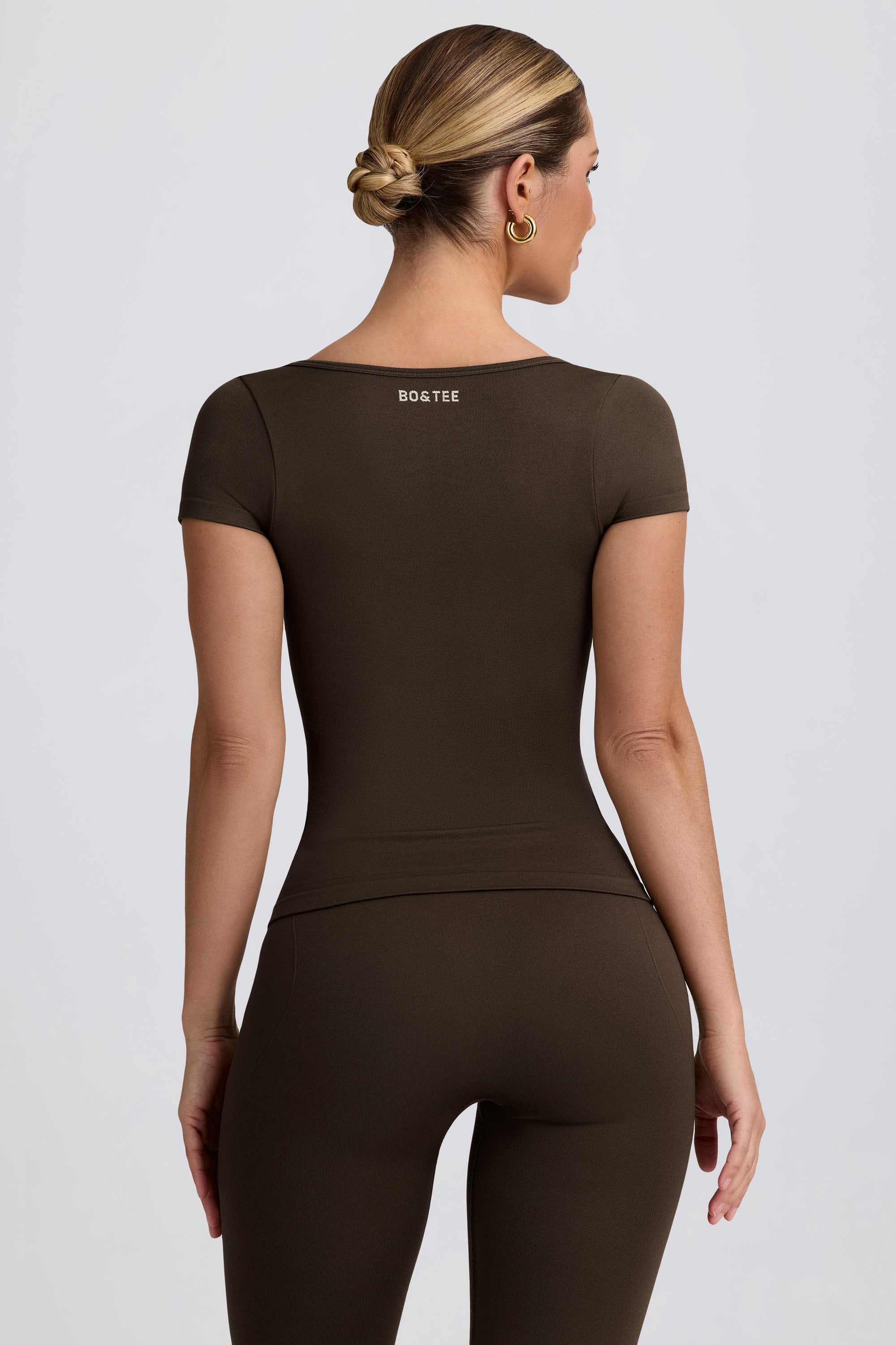 Super Sculpt Seamless T-Shirt in Brown - Image 3