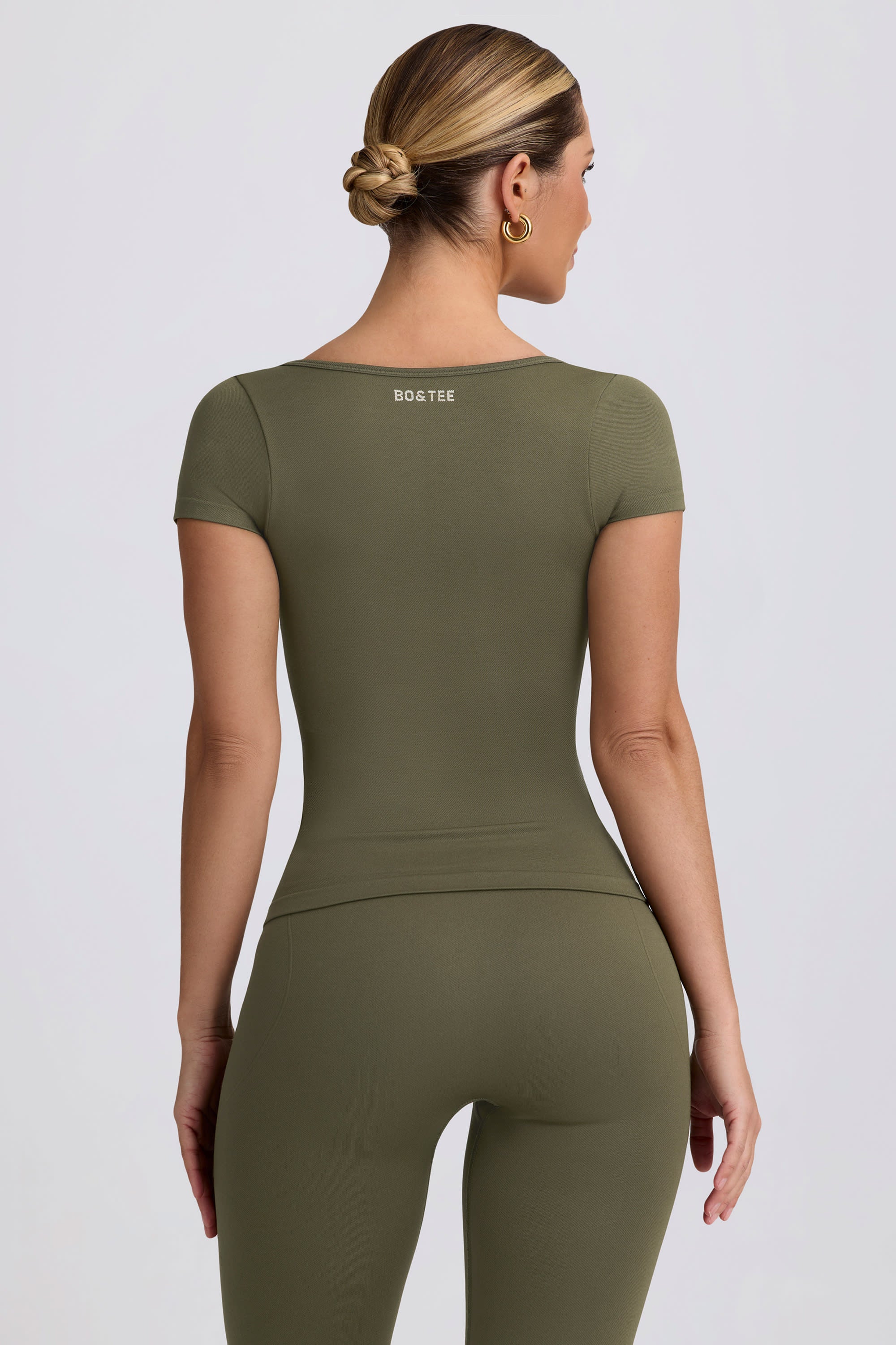 Super Sculpt Seamless T-Shirt in Light Green - Image 3