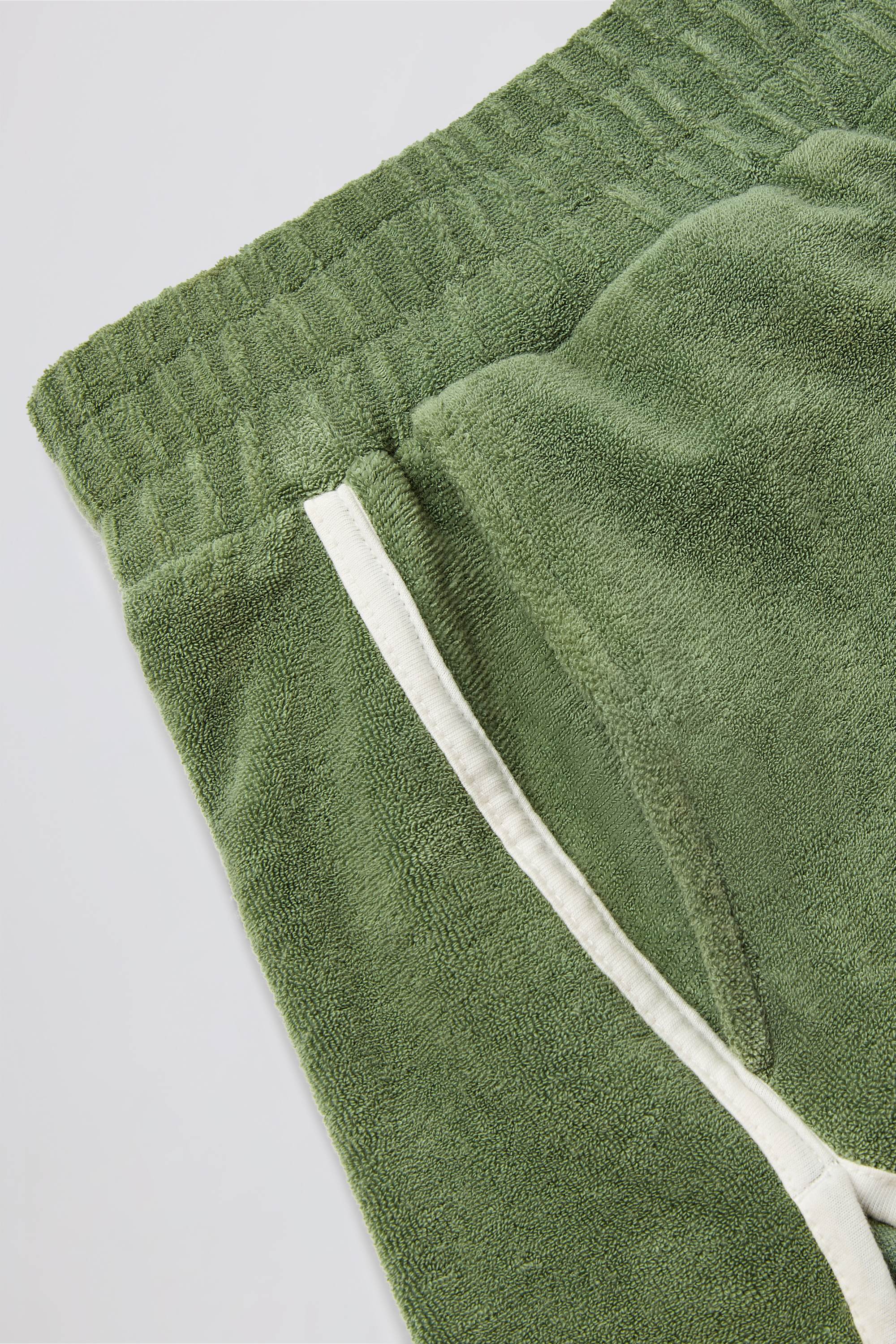 Terry Towelling Mid-Rise Shorts in Green - Image 7