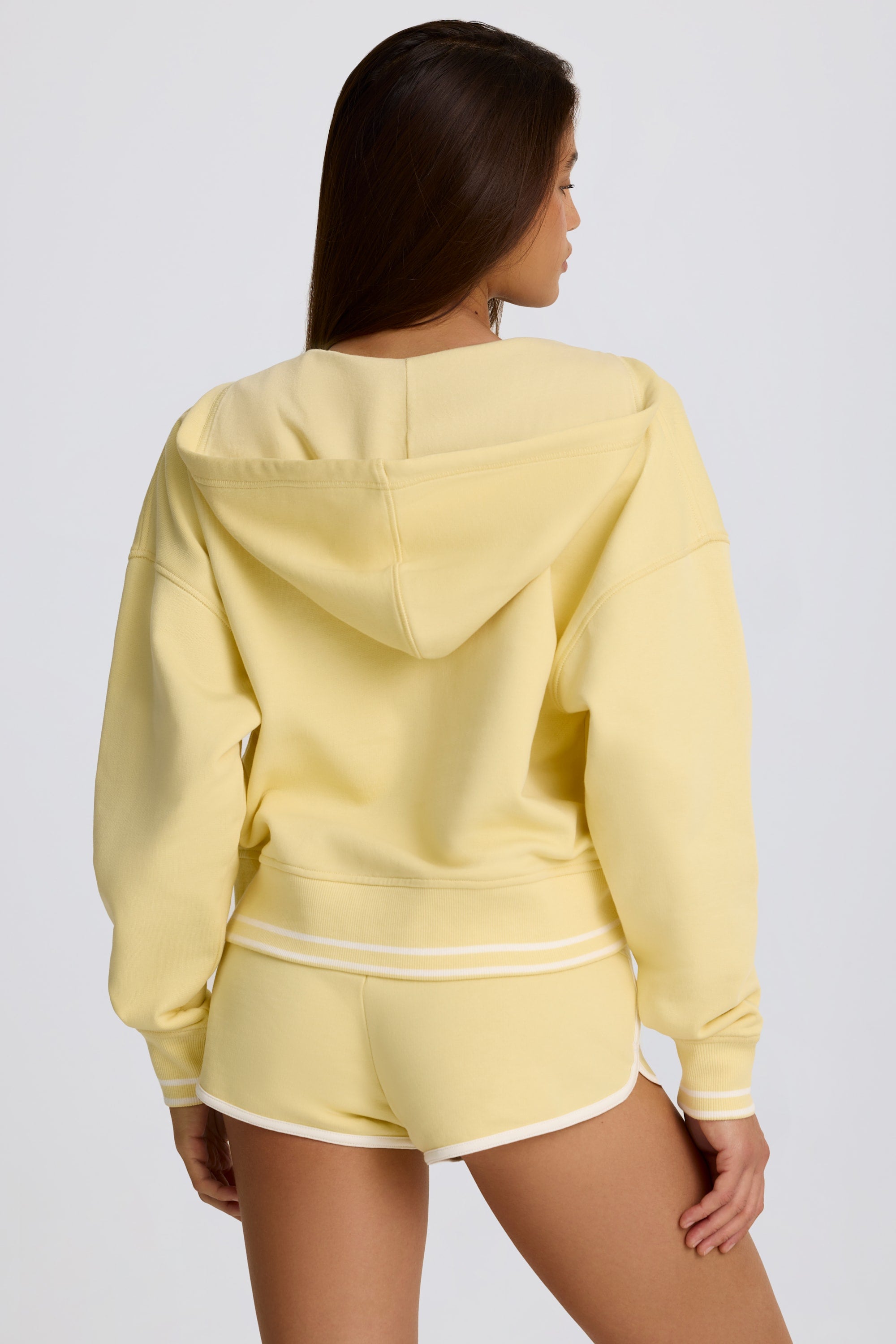 V-Neck Hoodie in Lemon - Image 3