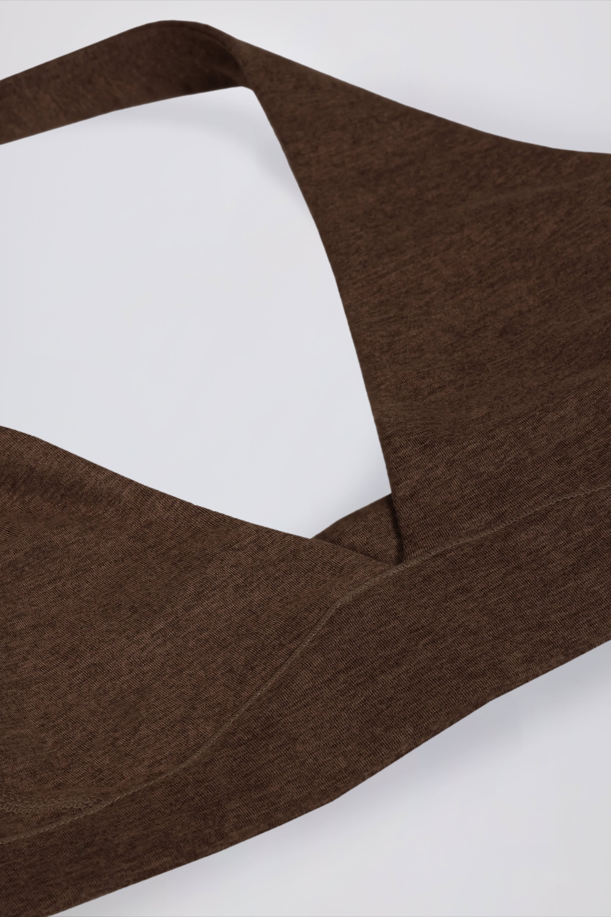 V-Neck Sports Bra in Pecan Marl - Image 7