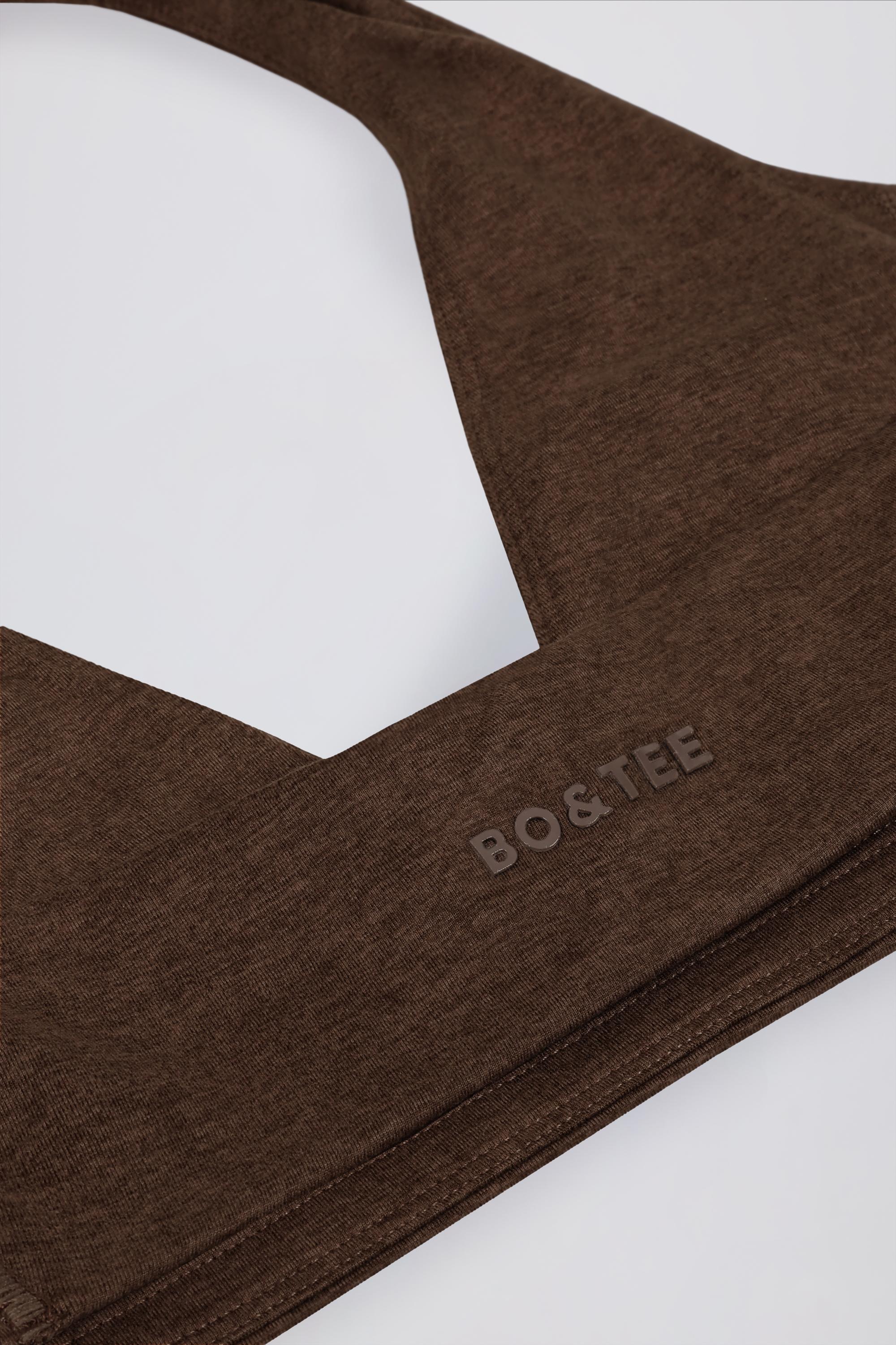 V-Neck Sports Bra in Pecan Marl - Image 8