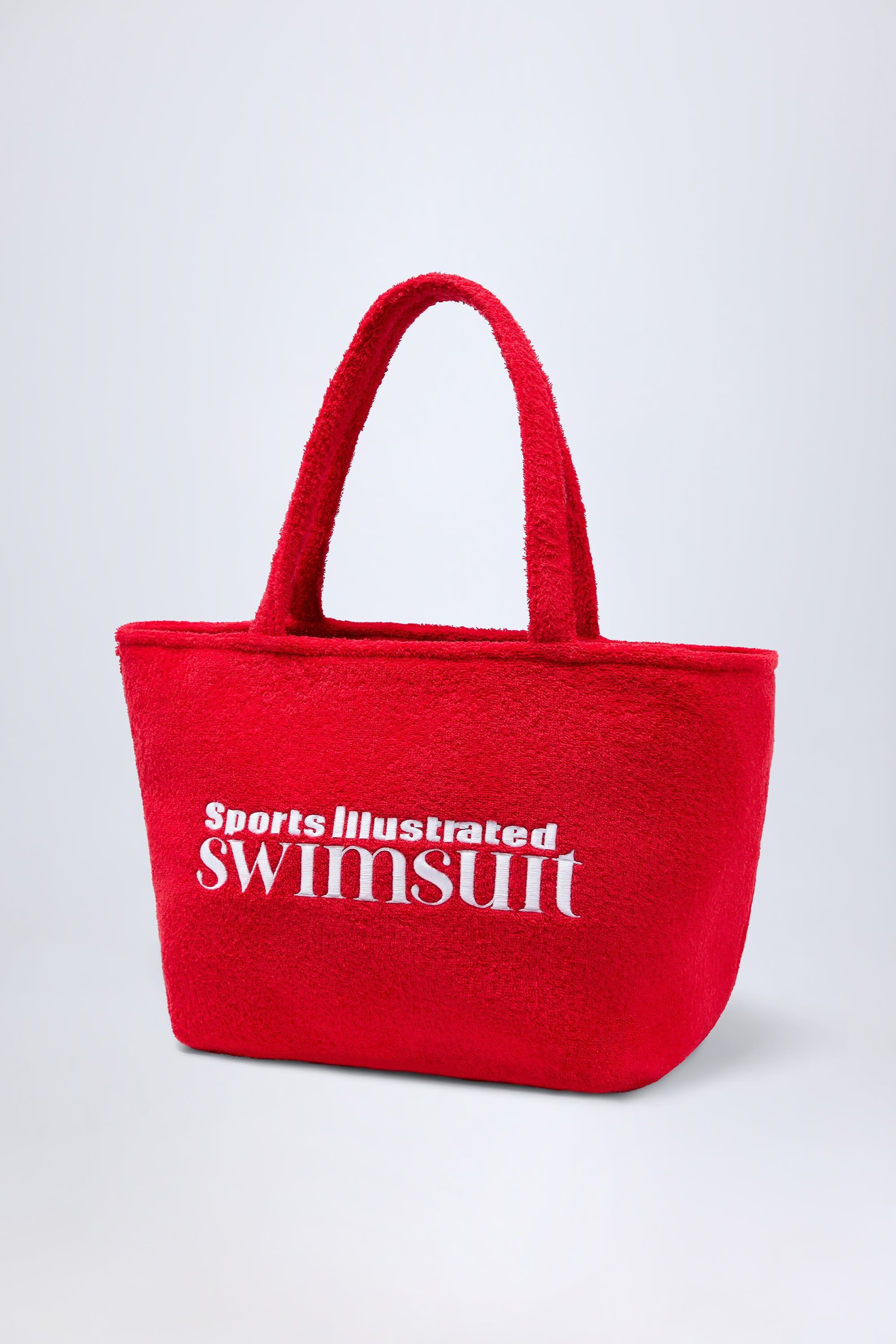 Velika Towelling Tote Bag in Fiery Red - Image 3