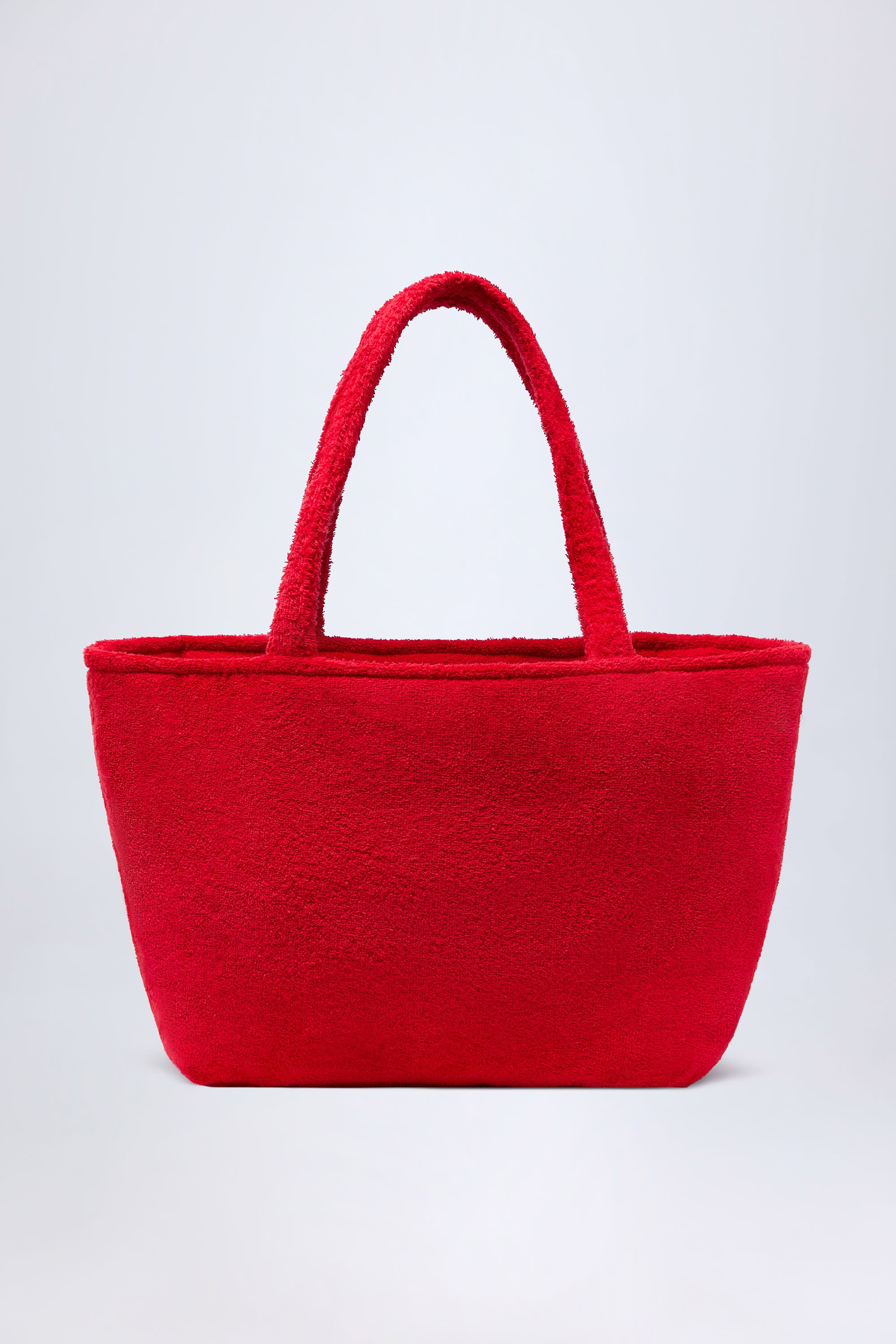 Velika Towelling Tote Bag in Fiery Red - Image 9