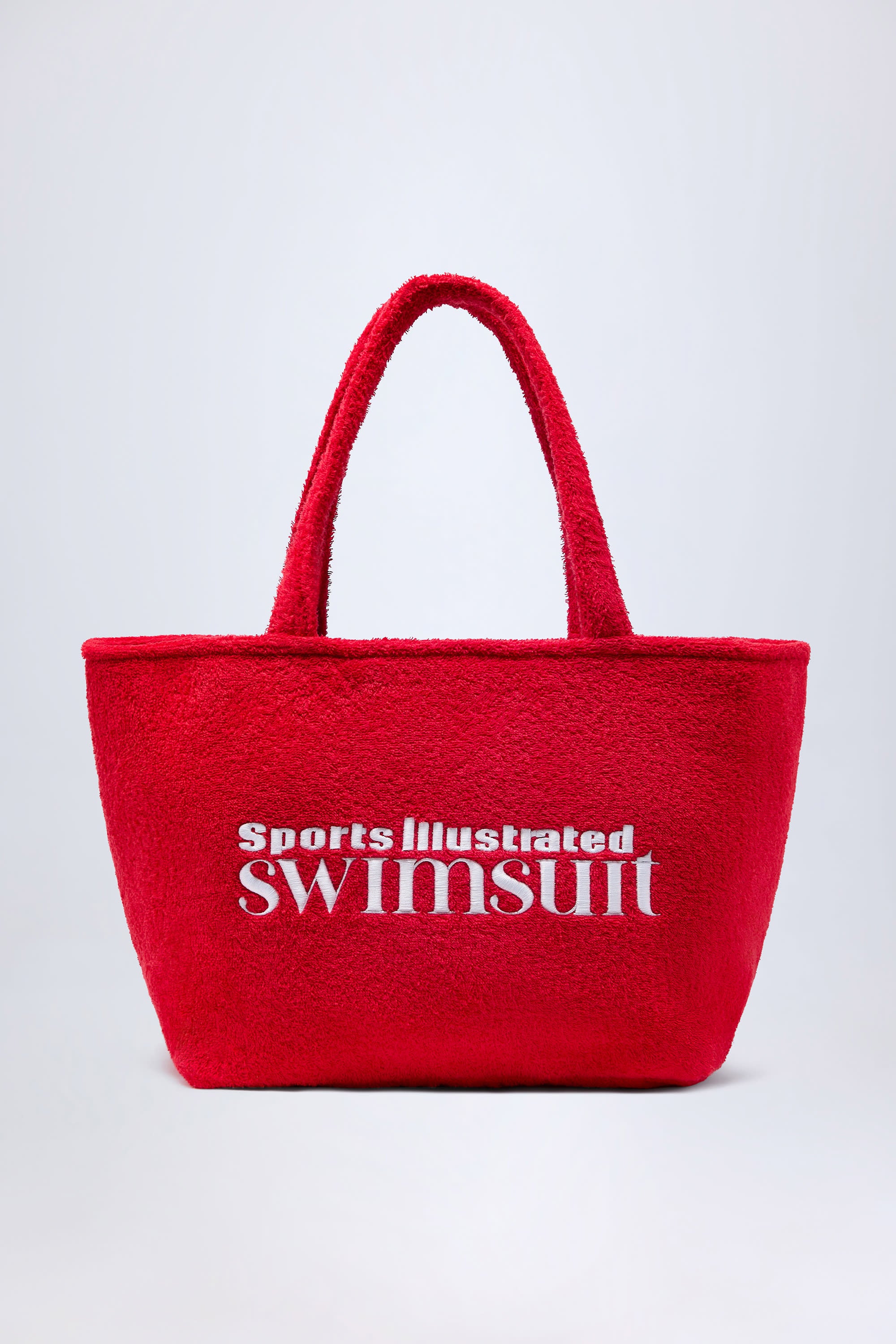 Velika Towelling Tote Bag in Fiery Red - Image 10